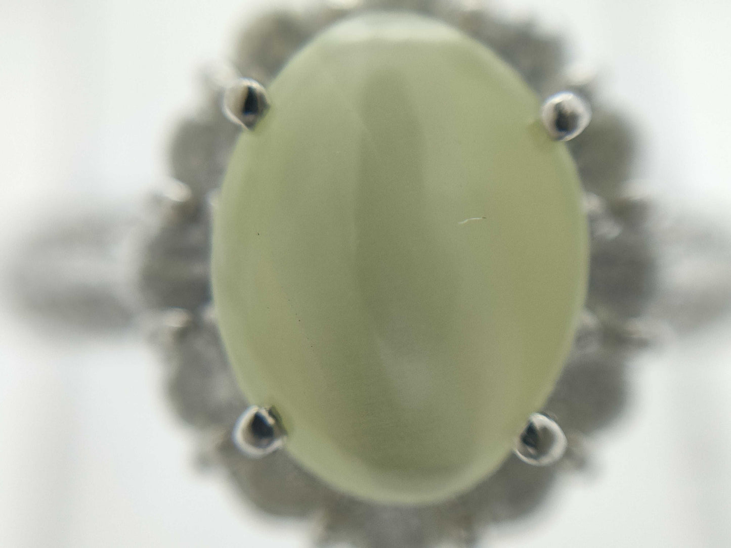Chrysoberyl Cat's Eye 1.43ct D0.50ct PT900 4.9g Ring
