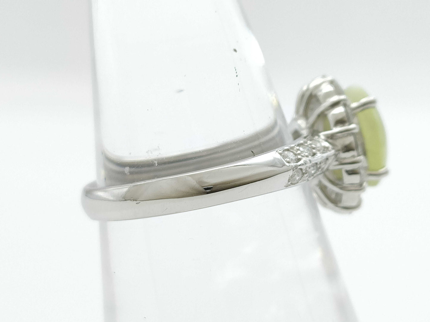 Chrysoberyl Cat's Eye 1.43ct D0.50ct PT900 4.9g Ring