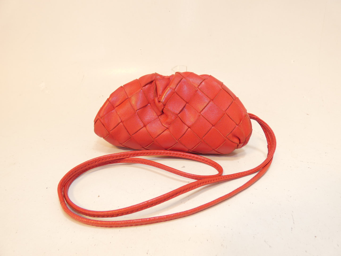 BOTTEGA VENETA Intrecciato Pochette Mini Shoulder Bag with Clasp Closure