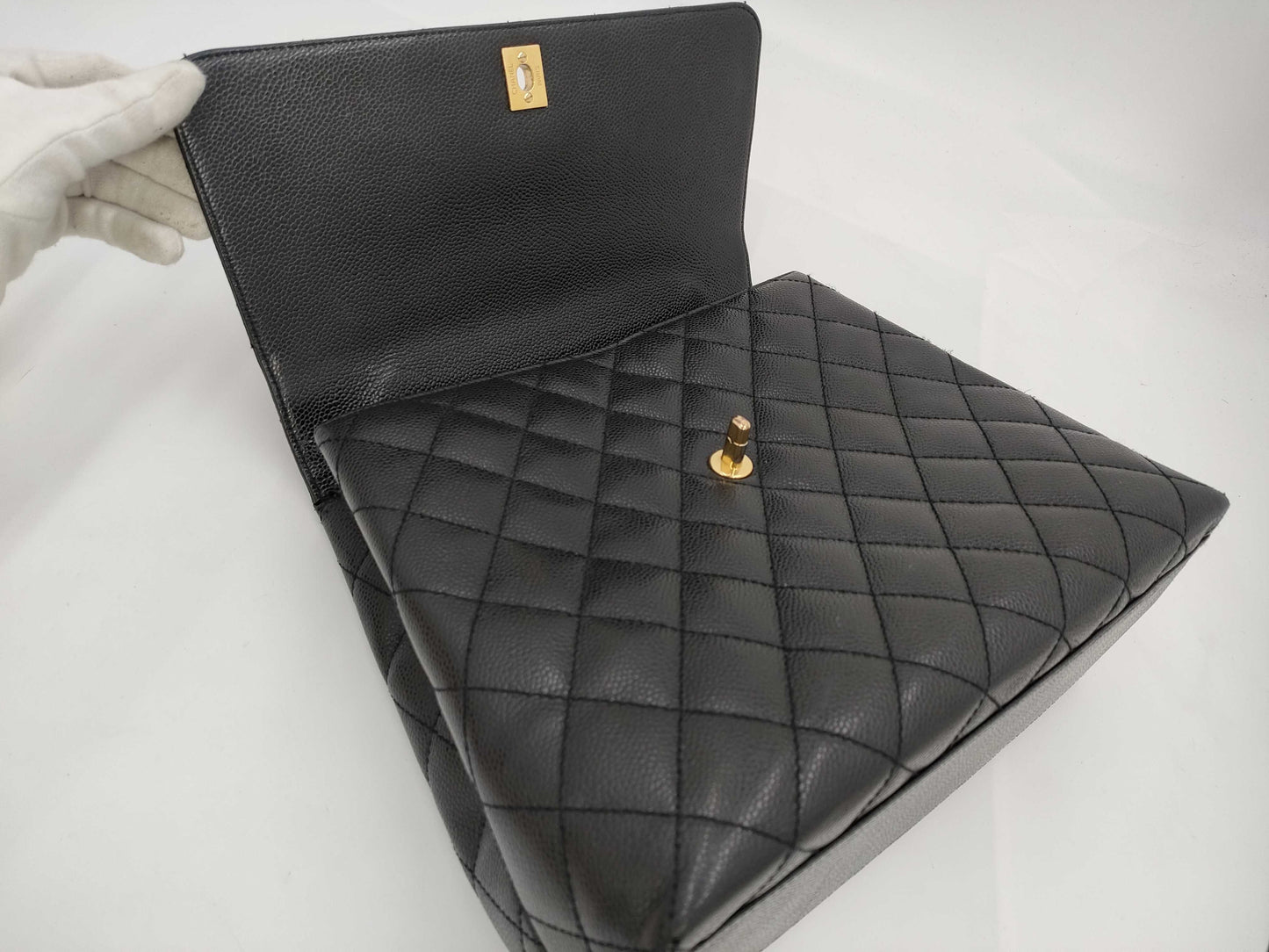 CHANEL Caviar Skin Matelasse Handbag, No. 7
