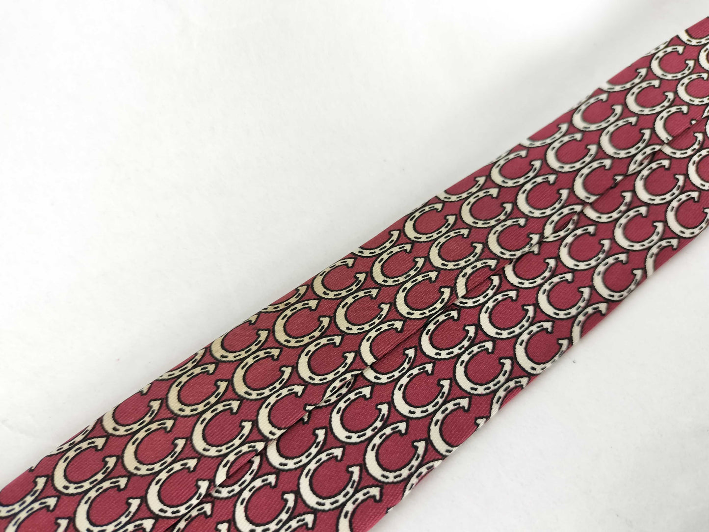 HERMES Horseshoe Ring Tie Bordeaux Other Accessories