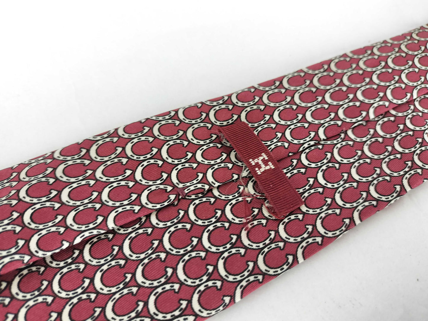 HERMES Horseshoe Ring Tie Bordeaux Other Accessories