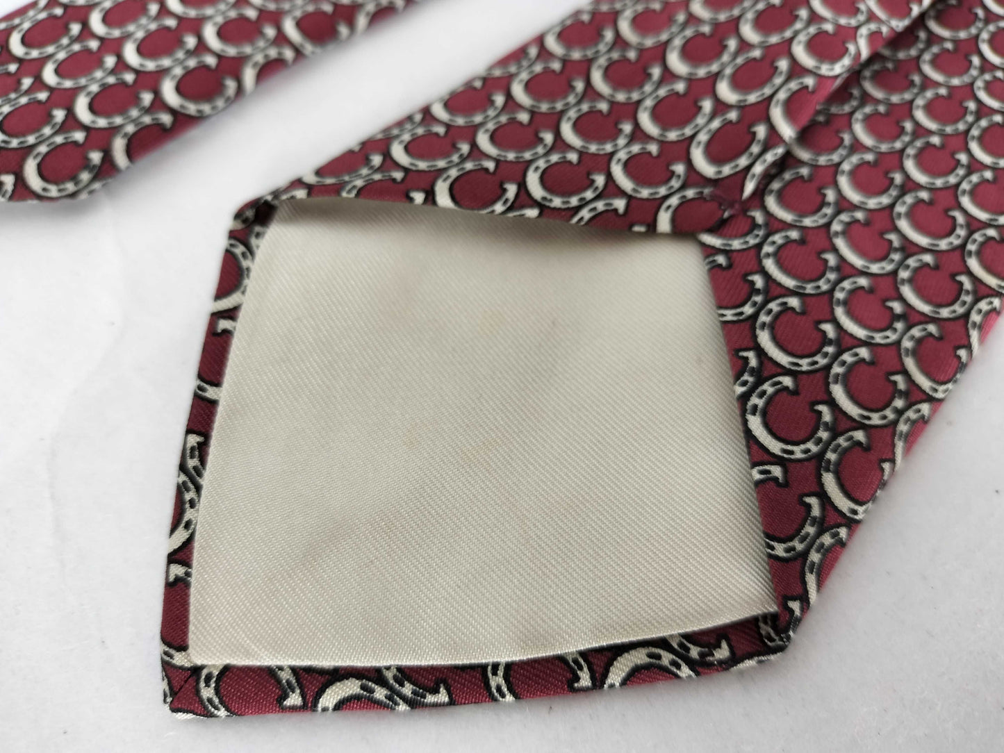 HERMES Horseshoe Ring Tie Bordeaux Other Accessories
