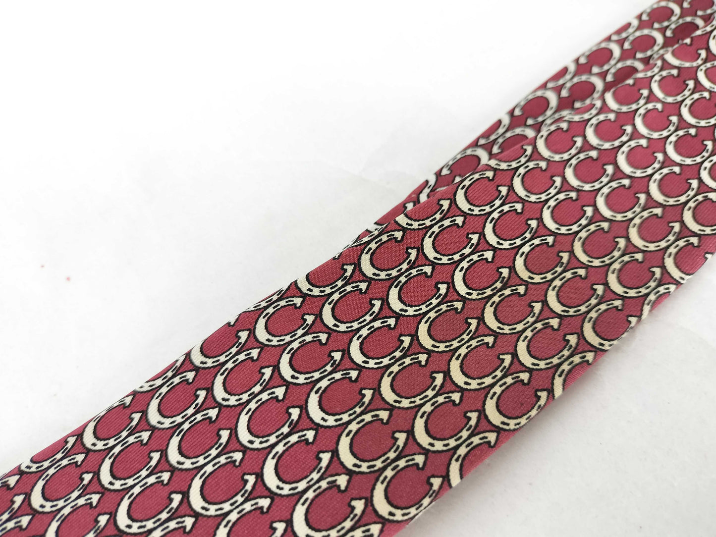 HERMES Horseshoe Ring Tie Bordeaux Other Accessories