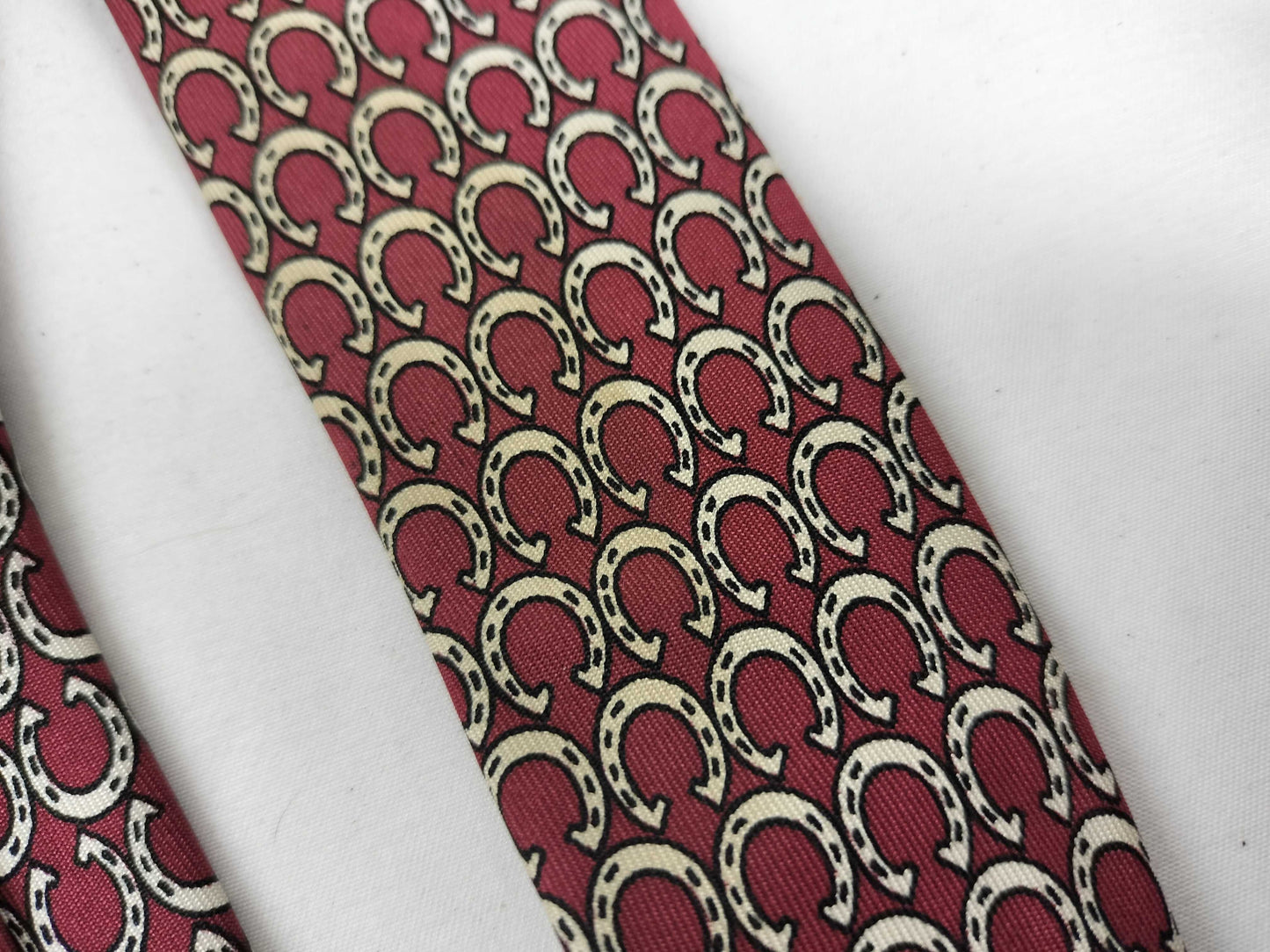 HERMES Horseshoe Ring Tie Bordeaux Other Accessories