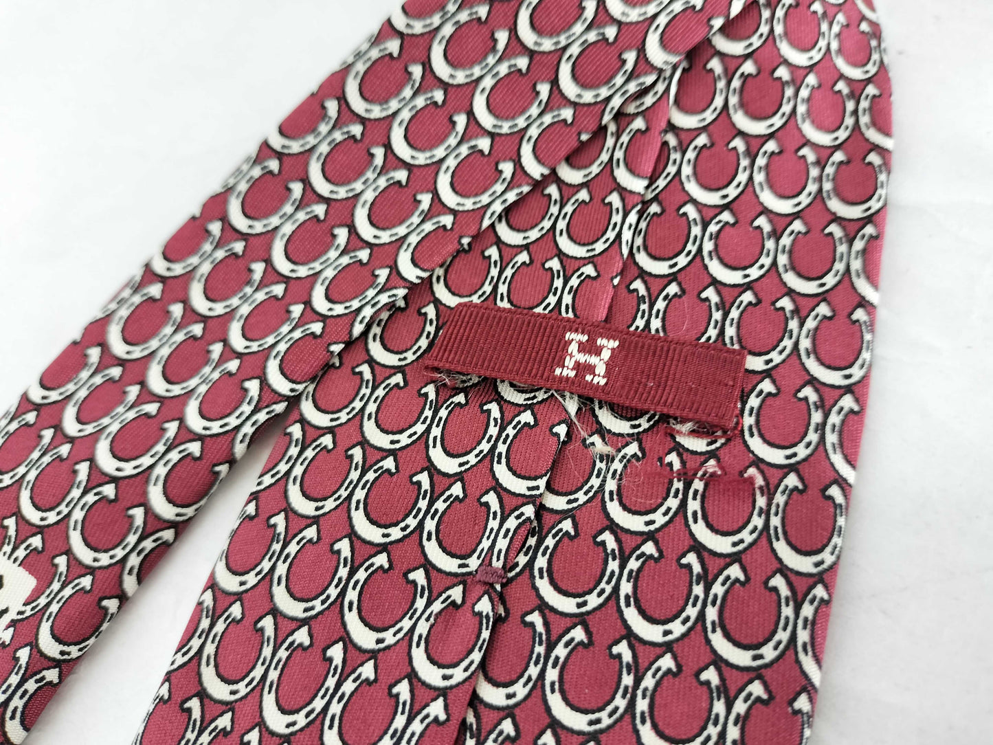 HERMES Horseshoe Ring Tie Bordeaux Other Accessories