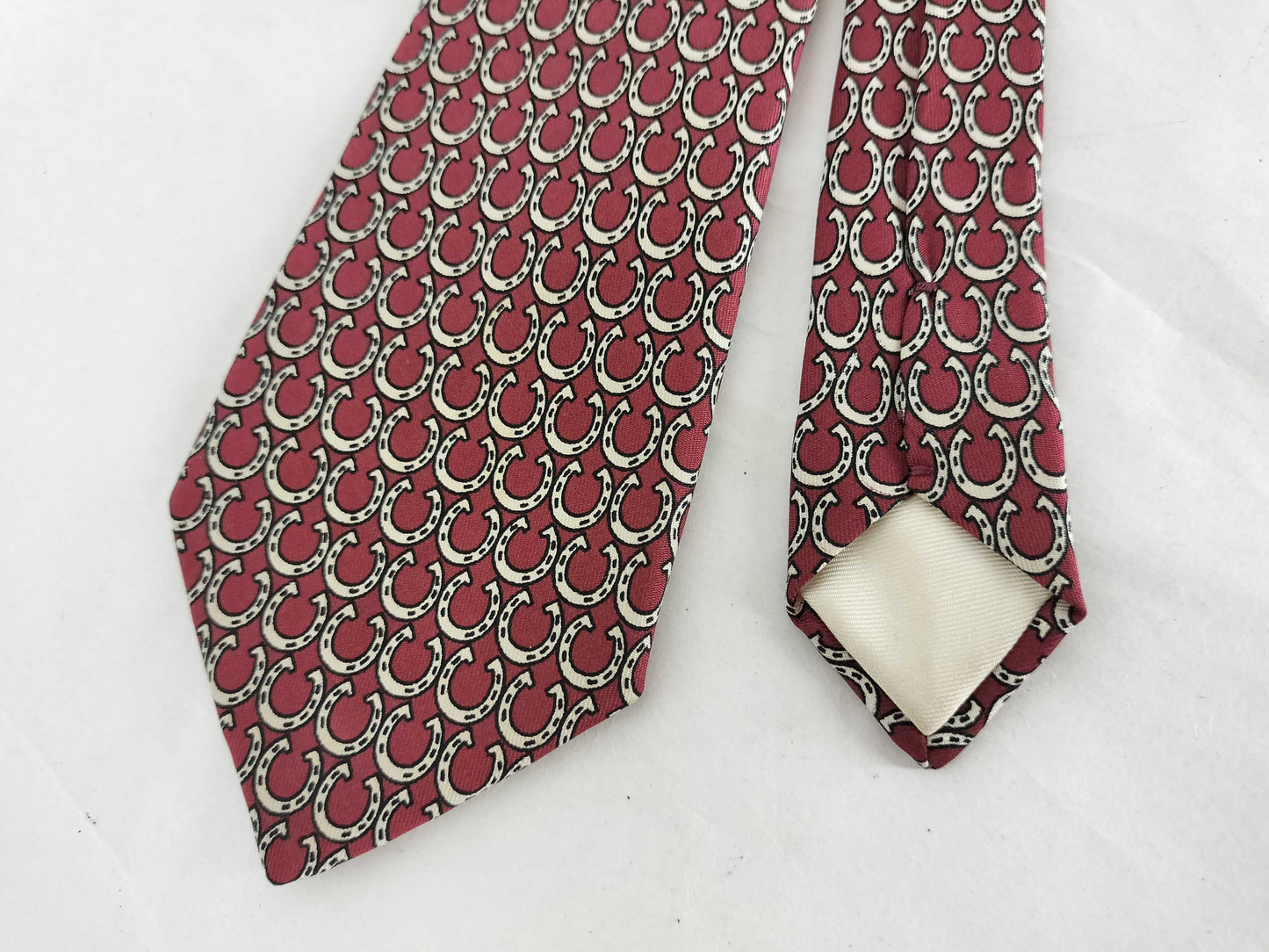 HERMES Horseshoe Ring Tie Bordeaux Other Accessories