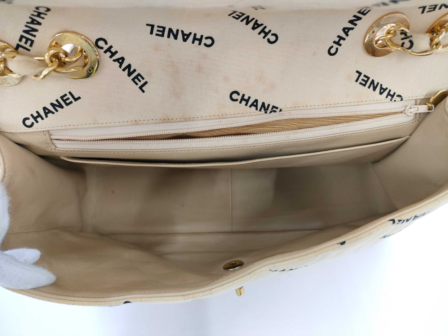 CHANEL Deca Matelasse Logo Shoulder Bag