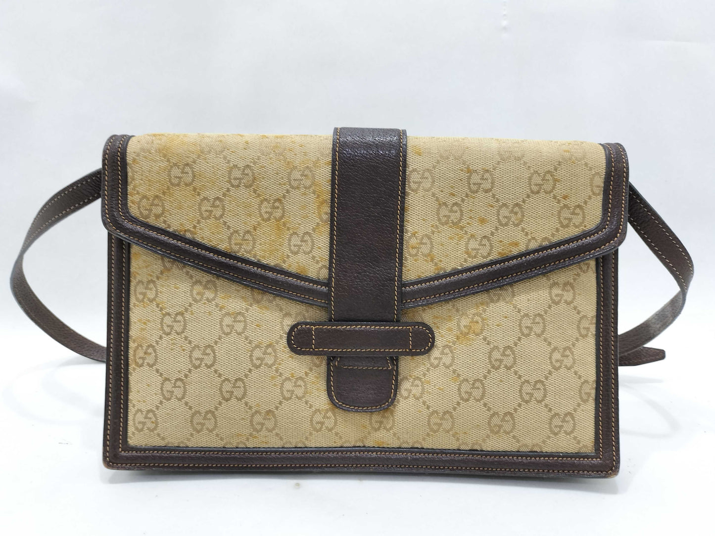 GUCCI GG Canvas Vintage Gucci Shoulder Bag/Clutch Bag