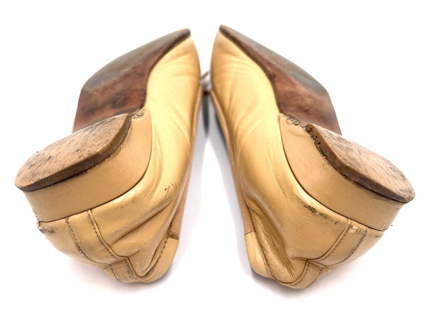 CHANEL Coco Mark Ribbon Beige 35 1/2 Pumps