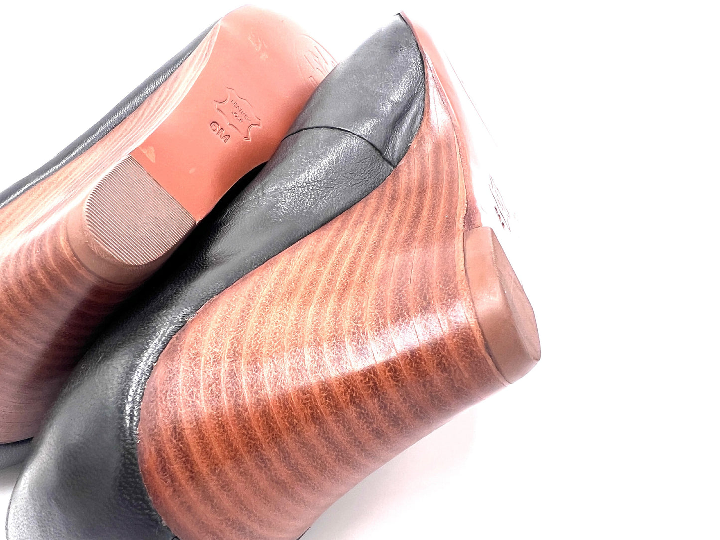 Tory Burch Wedge Pumps, Black and Gold, 6M