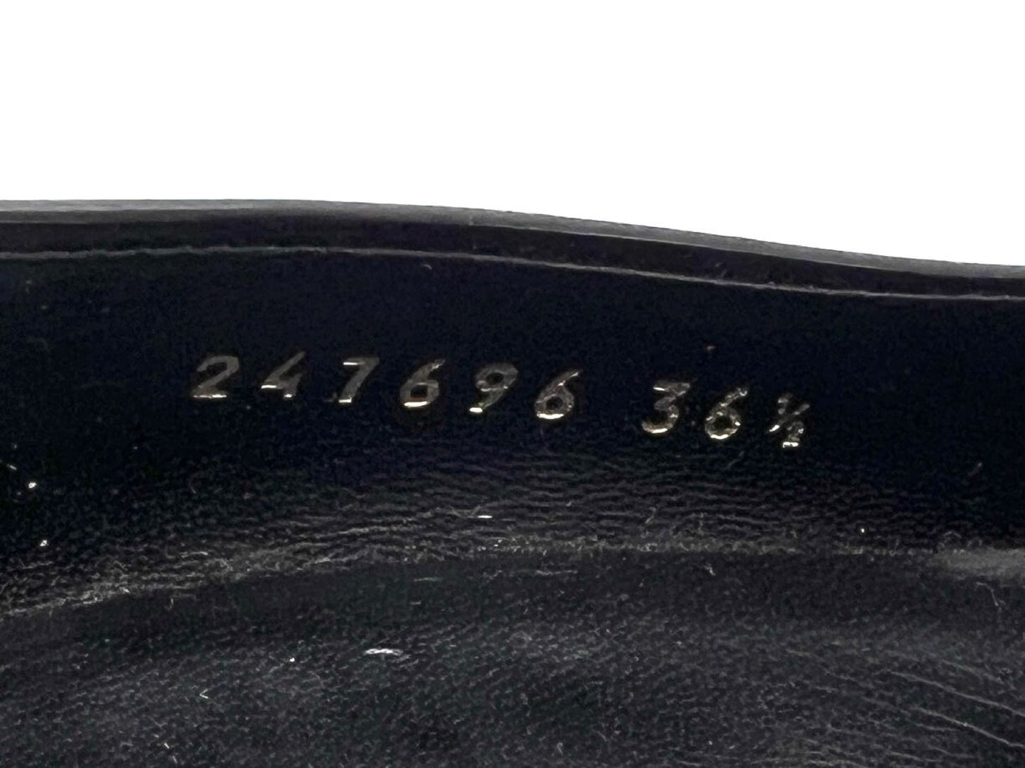 GUCCI 247696 Studded Chunky Heel Patent Leather Pumps in Black, Size 36 1/2