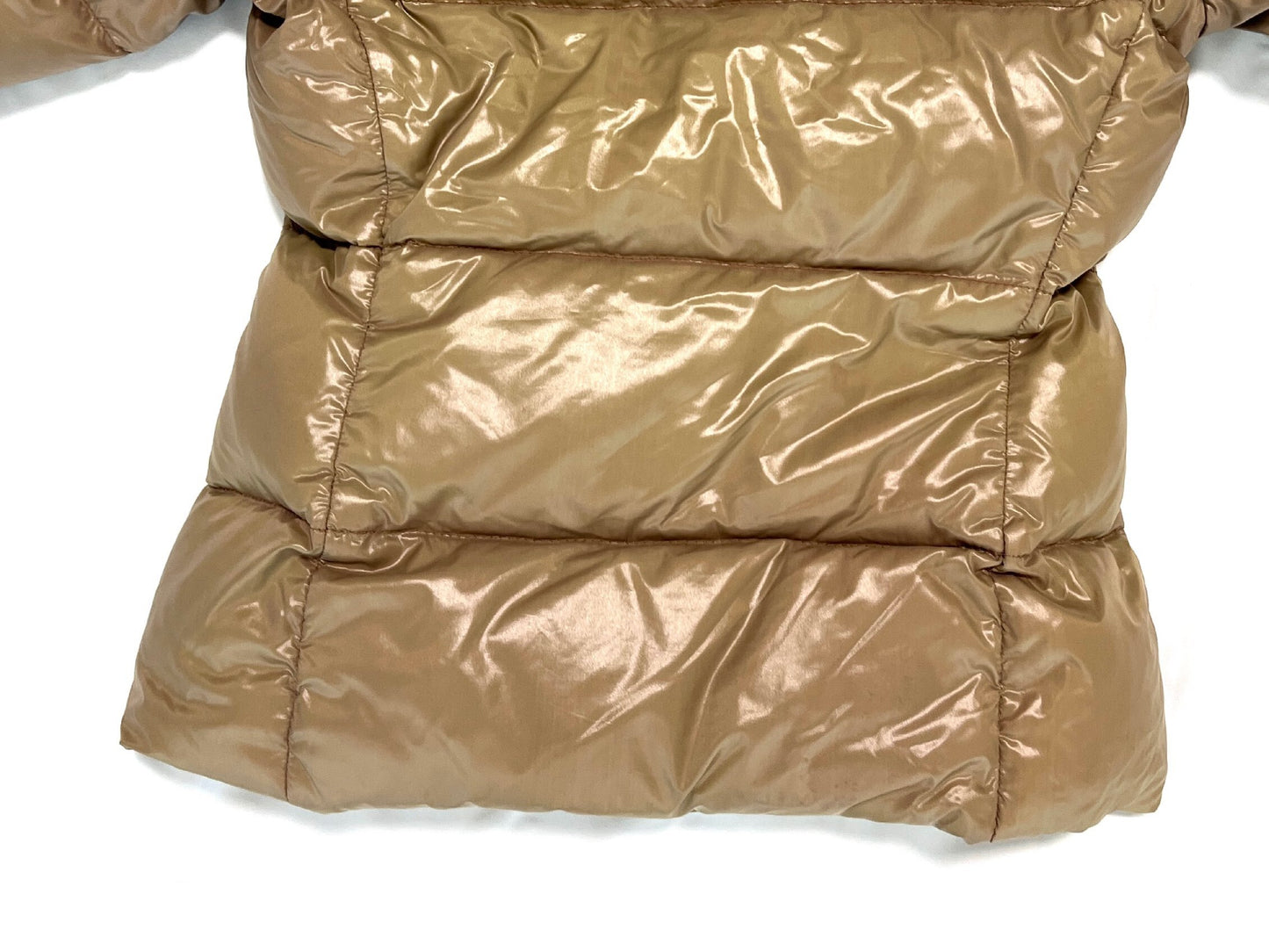 MONCLER BADIA Large Logo Down Jacket, Beige, Size 00
