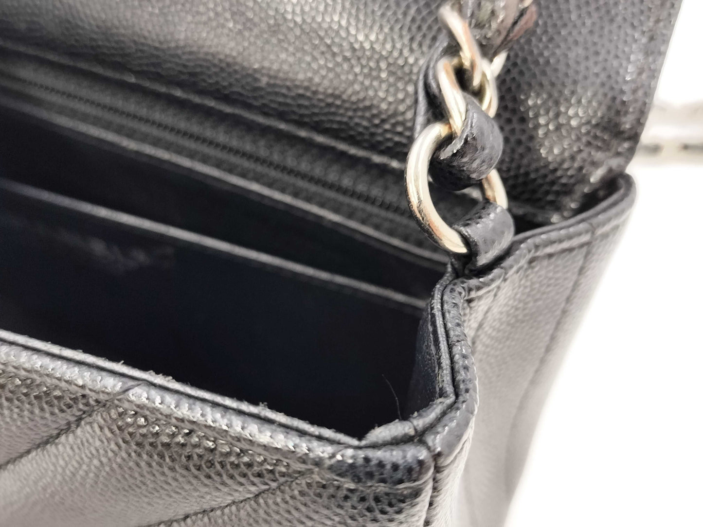 CHANEL Mini Matelasse V-Stitch Chevron Black G Hardware G Card Shoulder Bag