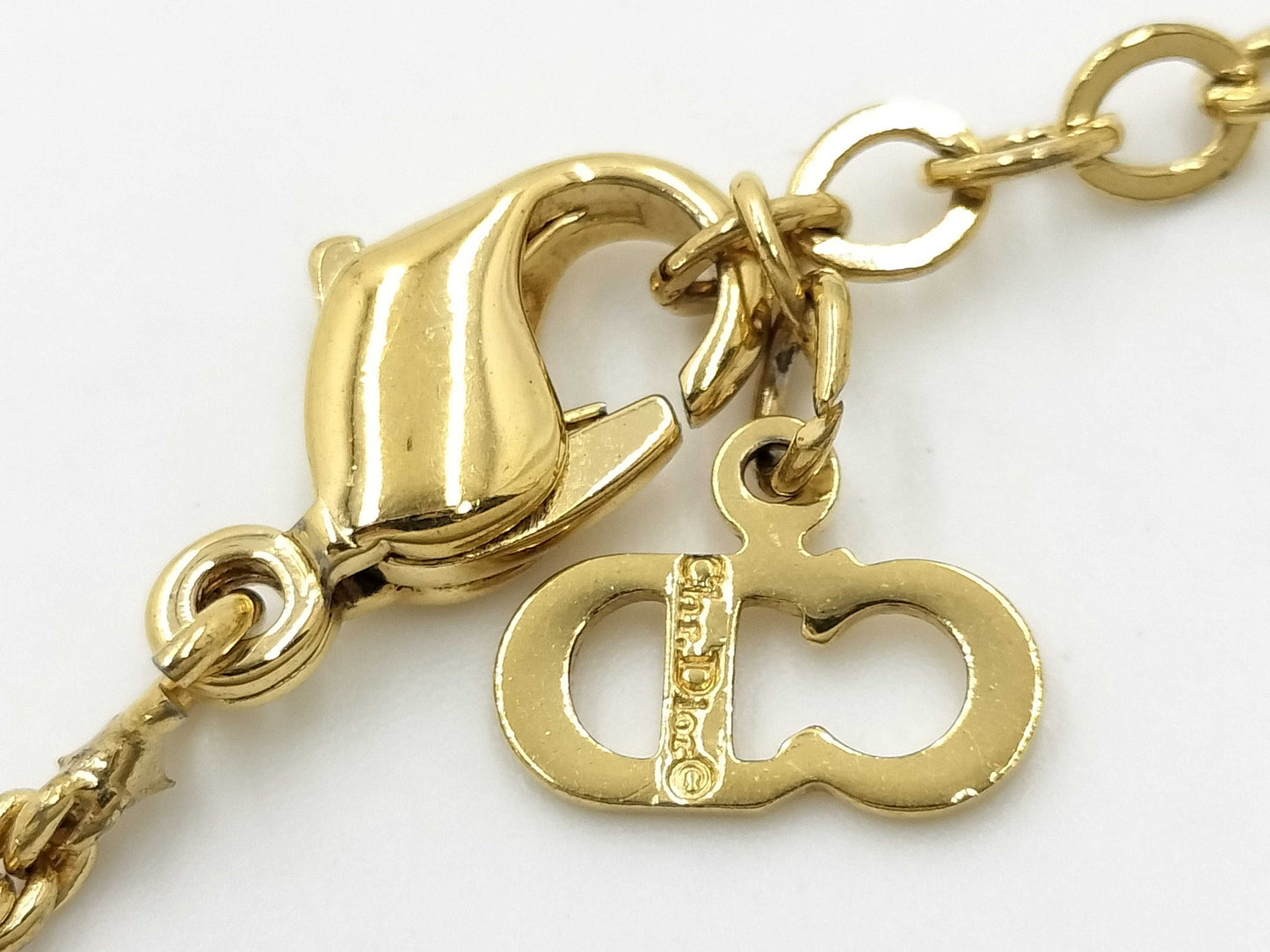 Dior Christian Dior CD logo necklace GP gold thread necklace