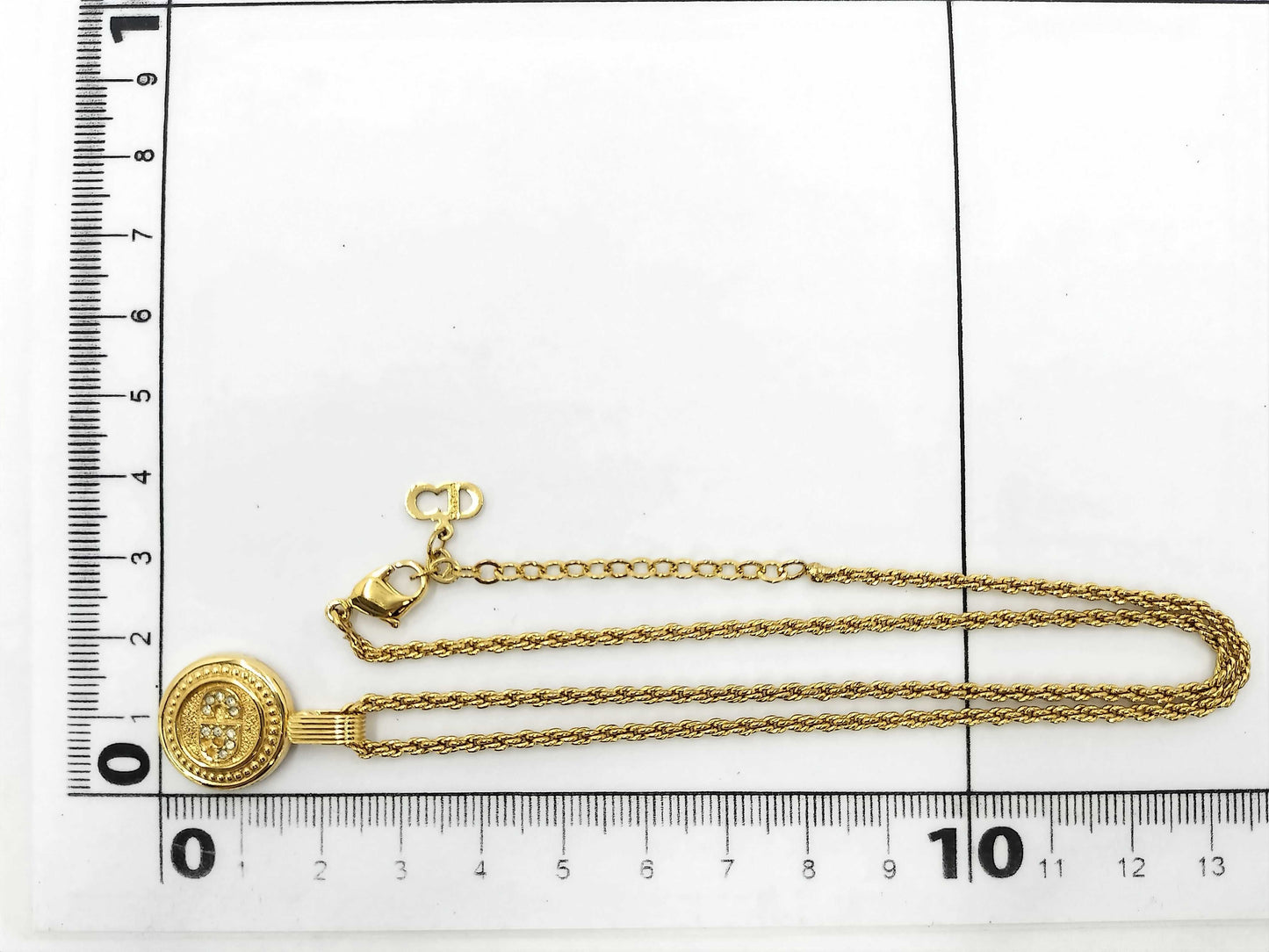 Dior Christian Dior CD logo necklace GP gold thread necklace