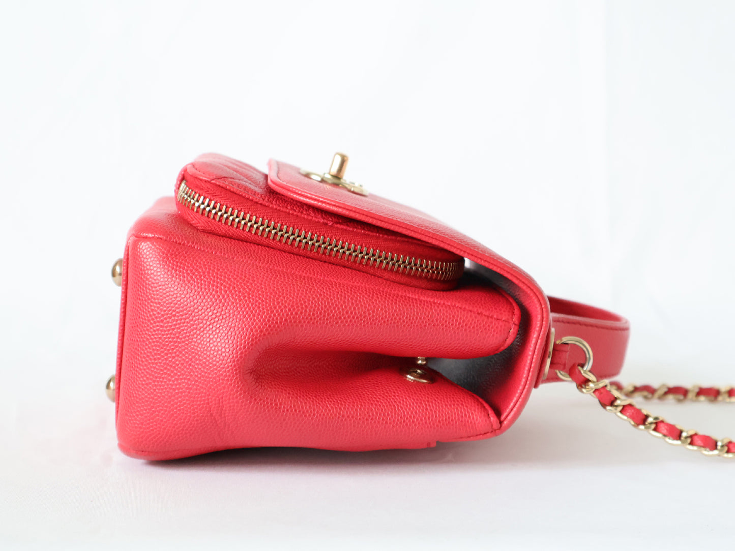 CHANEL Business Affinity Small Caviar Skin 2-Way Handbag, Pink, Seal, No. 24