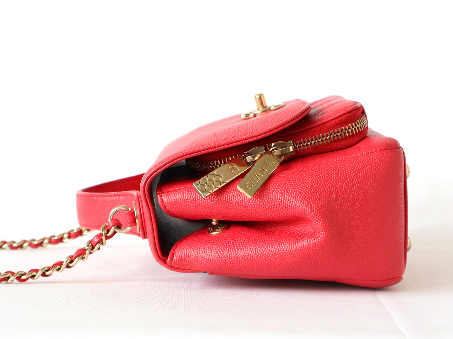 CHANEL Business Affinity Small Caviar Skin 2-Way Handbag, Pink, Seal, No. 24