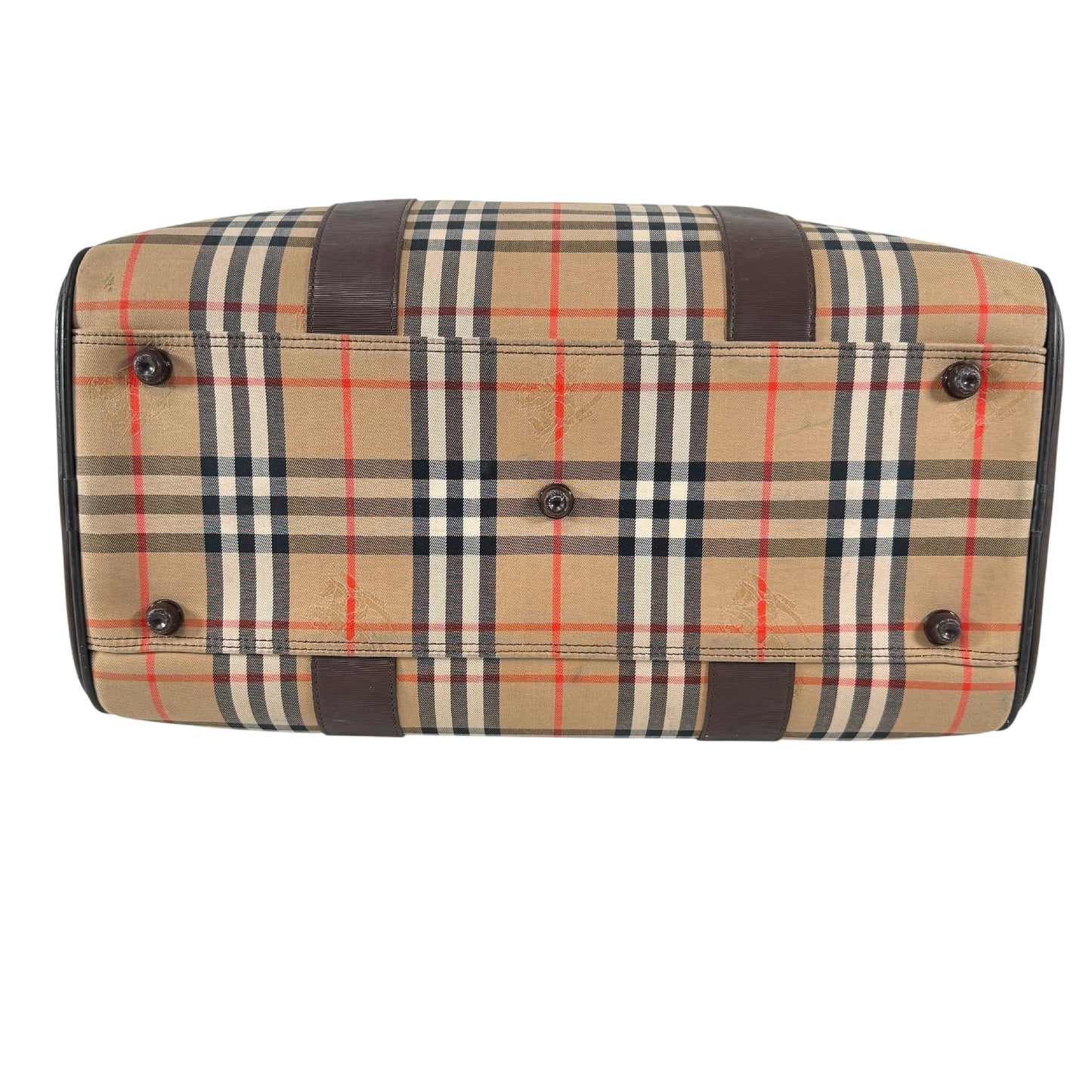 BURBERRY Check Boston Bag