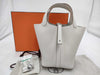 HERMES Picotin Lock PM Handbag, Crepe Ivory, White Silver Hardware, K Stamp, H056289CK10