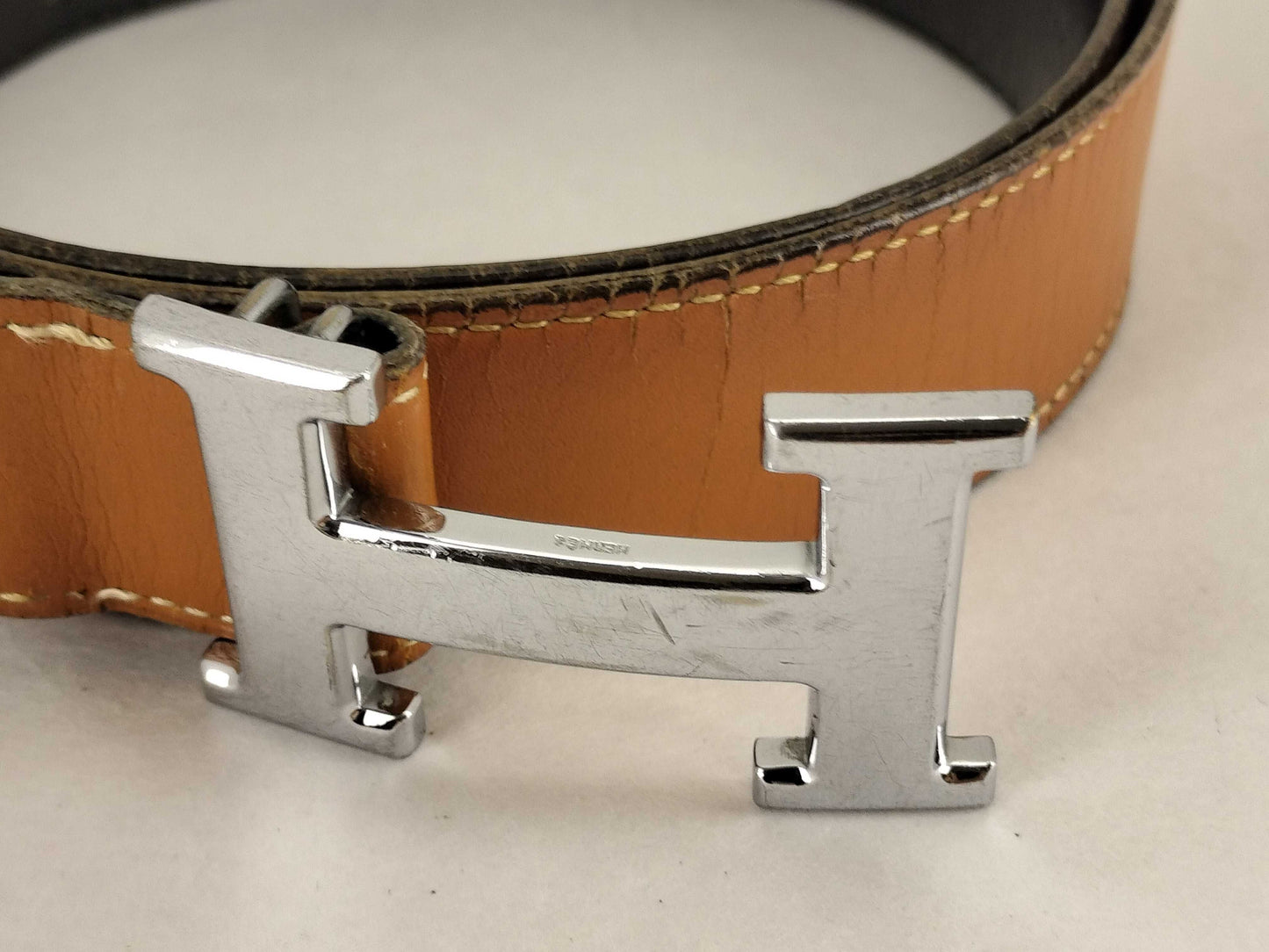 HERMES HERMES Constance Belt H Buckle ○L 85 Belt Brown x Black Belt