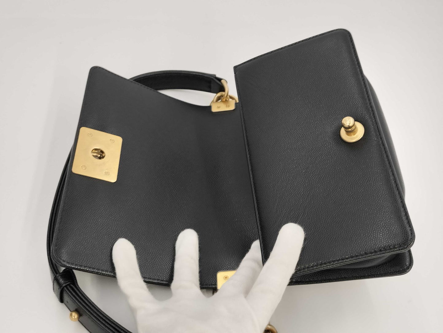 CHANEL Boy Caviar Black Shoulder Bag