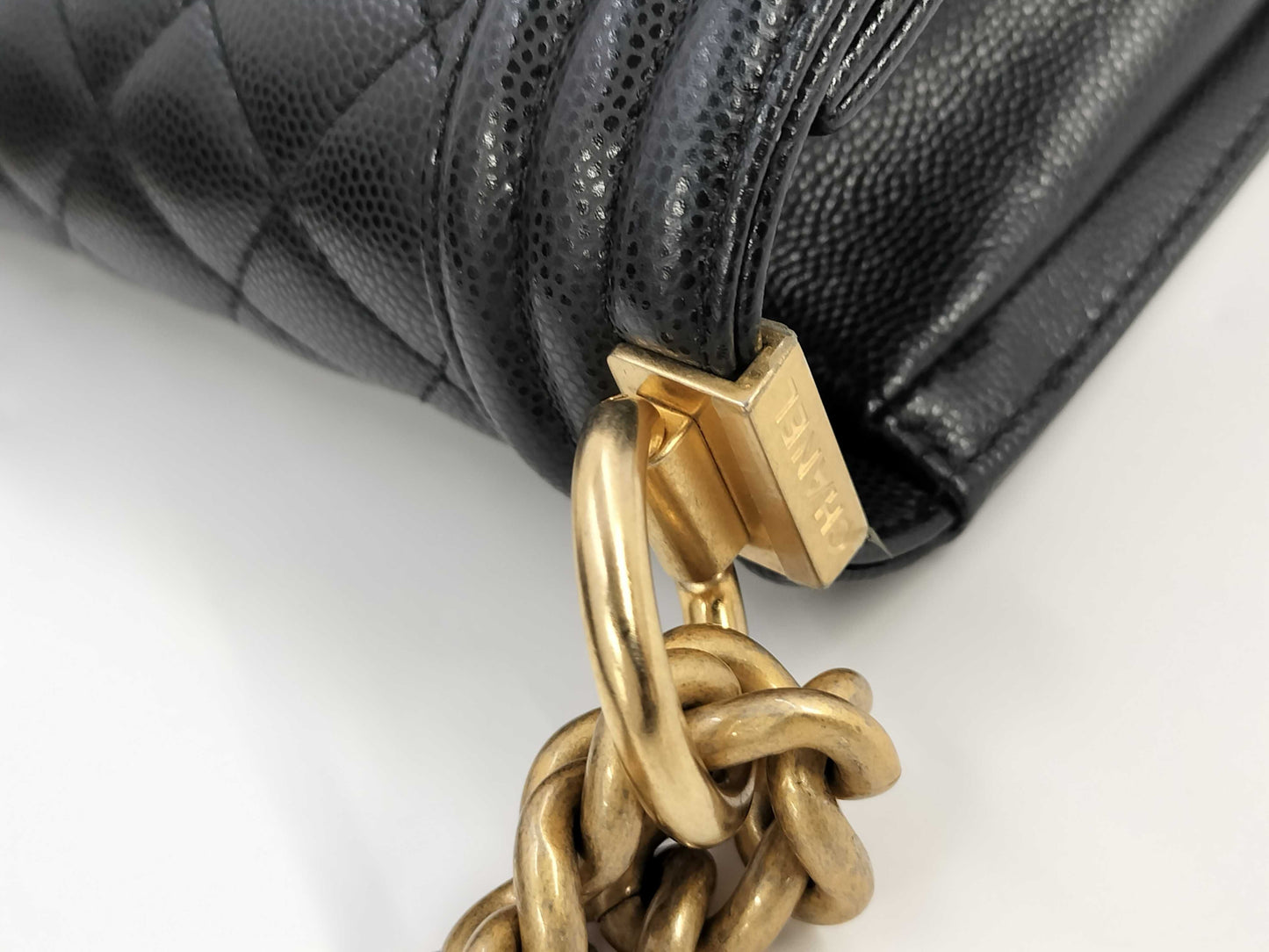 CHANEL Boy Caviar Black Shoulder Bag