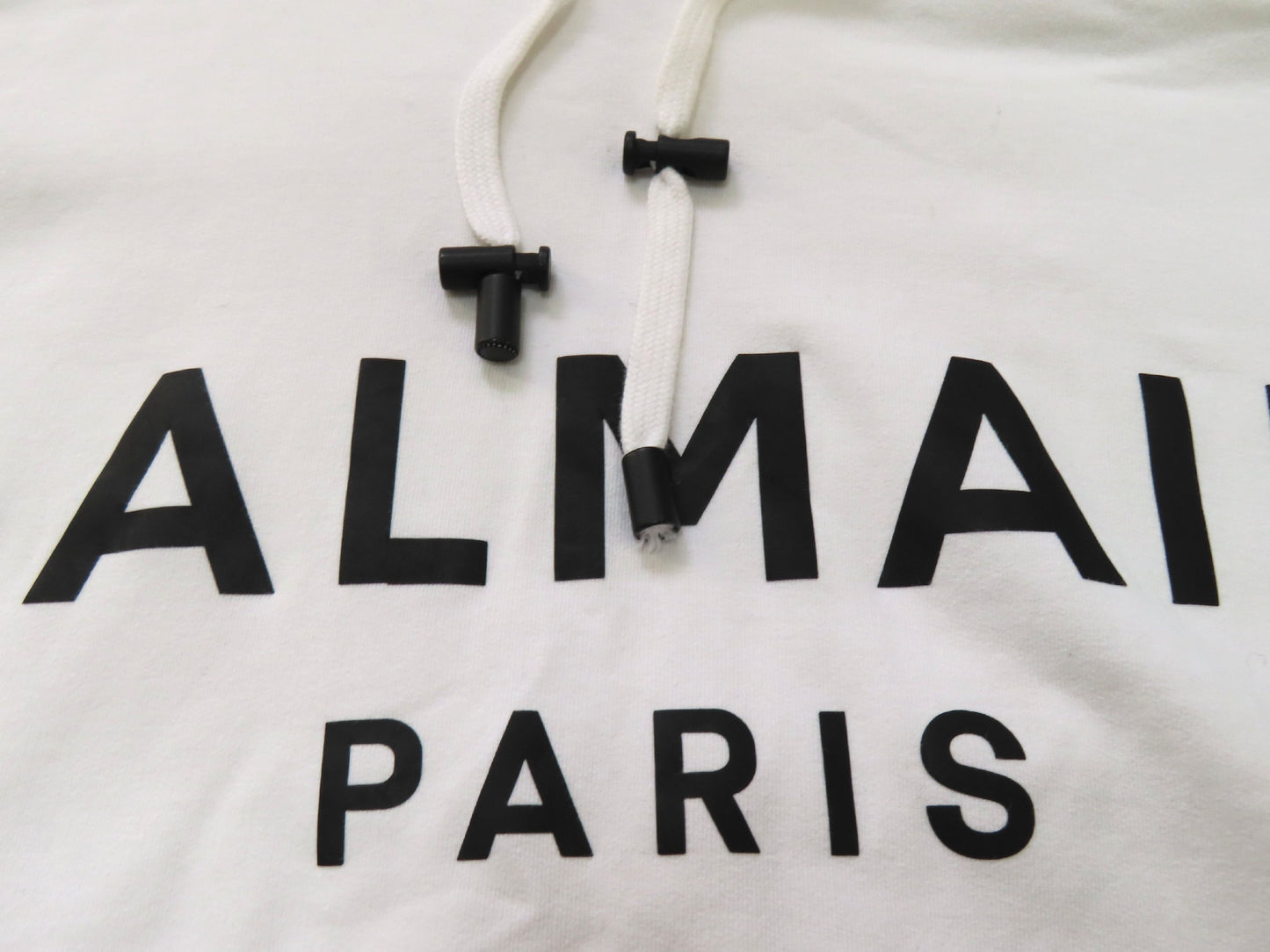 Balmain Hoodie 95% Cotton 5% Elastane White/Black Top