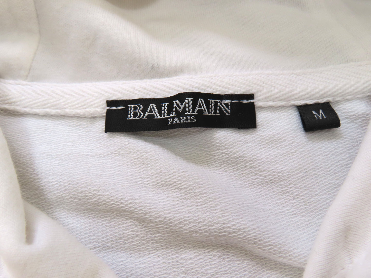 Balmain Hoodie 95% Cotton 5% Elastane White/Black Top