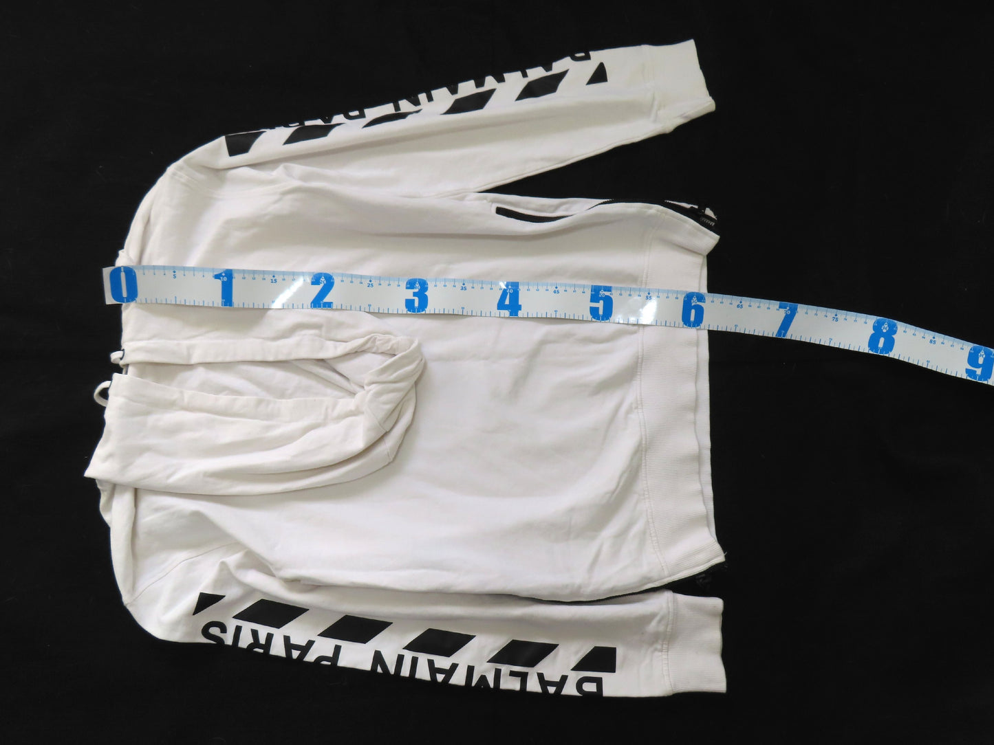 Balmain Hoodie 95% Cotton 5% Elastane White/Black Top