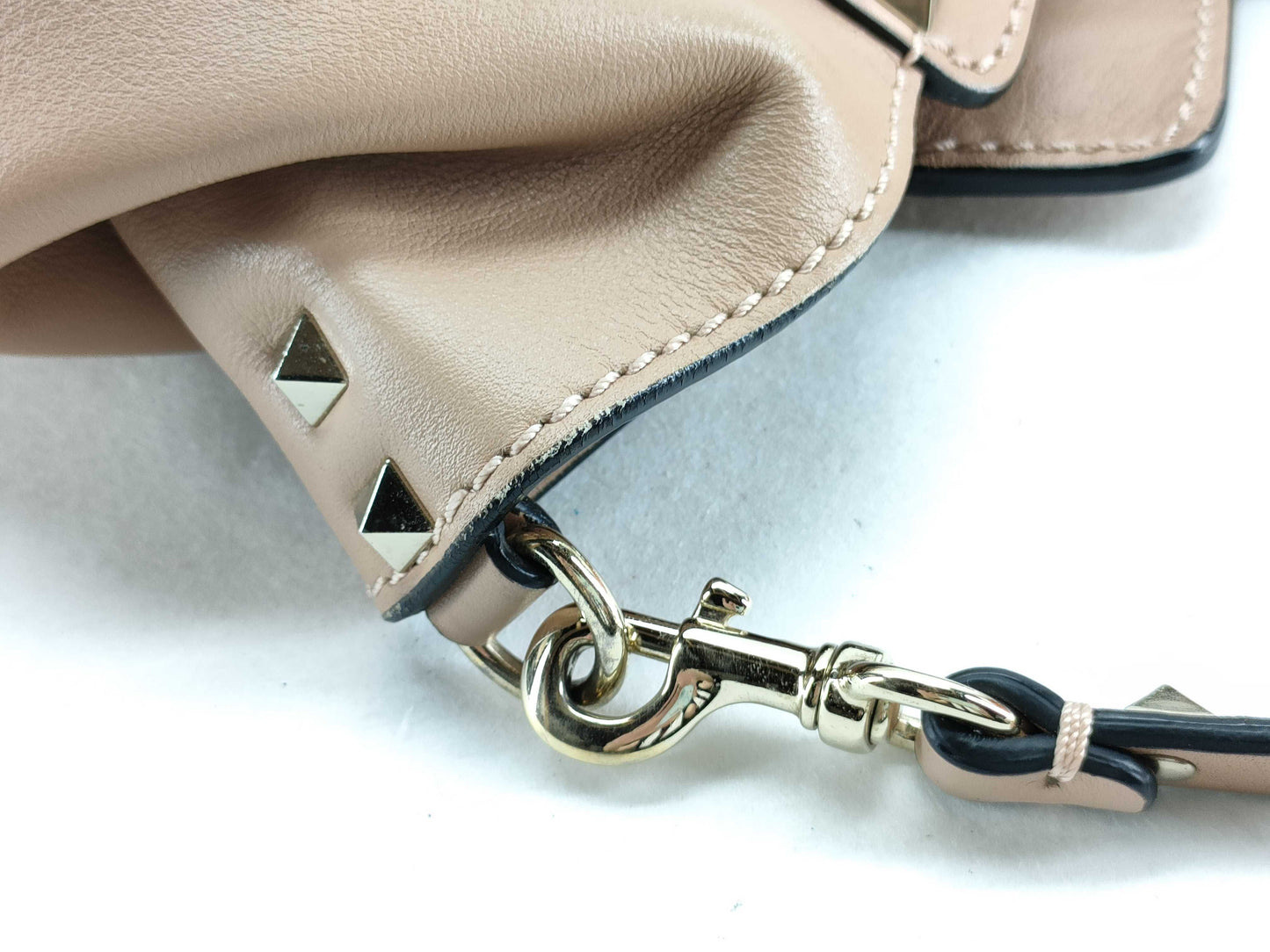 VALENTINO 2-Way Bag, Leather, Pink Beige, Rockstud, Handbag