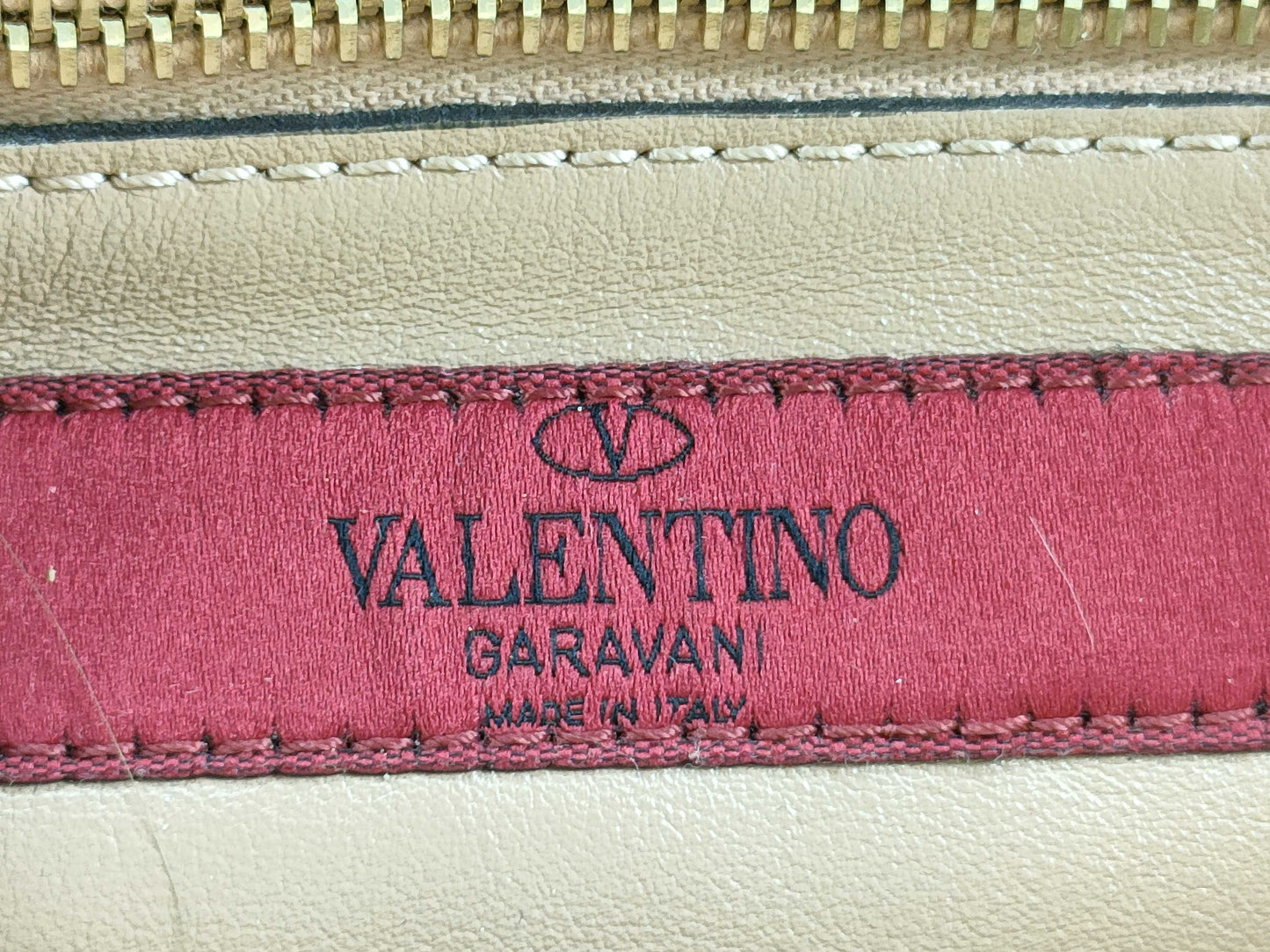 VALENTINO 2-Way Bag, Leather, Pink Beige, Rockstud, Handbag
