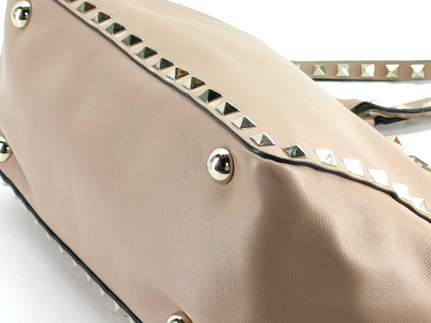 VALENTINO 2-Way Bag, Leather, Pink Beige, Rockstud, Handbag
