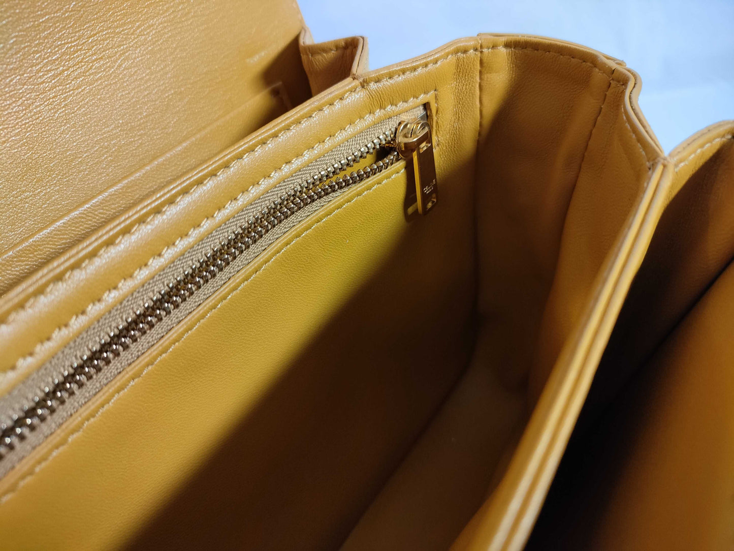 Celine Unused Triomphe Hardware Shoulder Bag in Natural