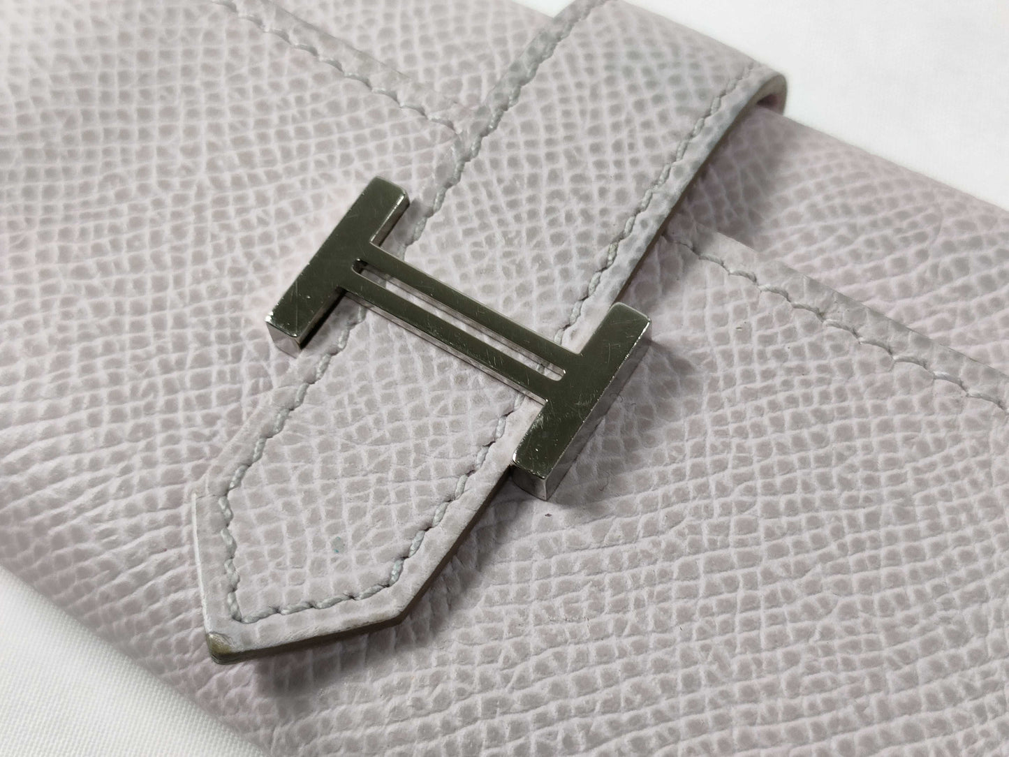 HERMES Bearn Key Case, Epsom Leather, Mauve Pale, Silver Hardware, U Stamp, Key Case/Key Holder