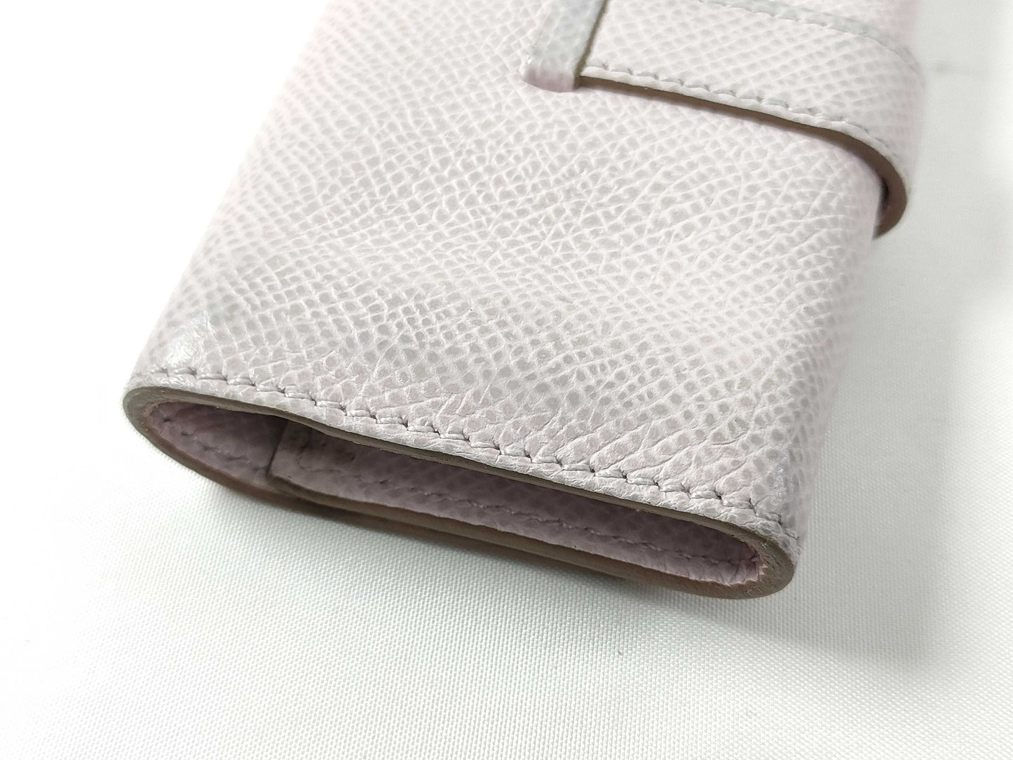HERMES Bearn Key Case, Epsom Leather, Mauve Pale, Silver Hardware, U Stamp, Key Case/Key Holder