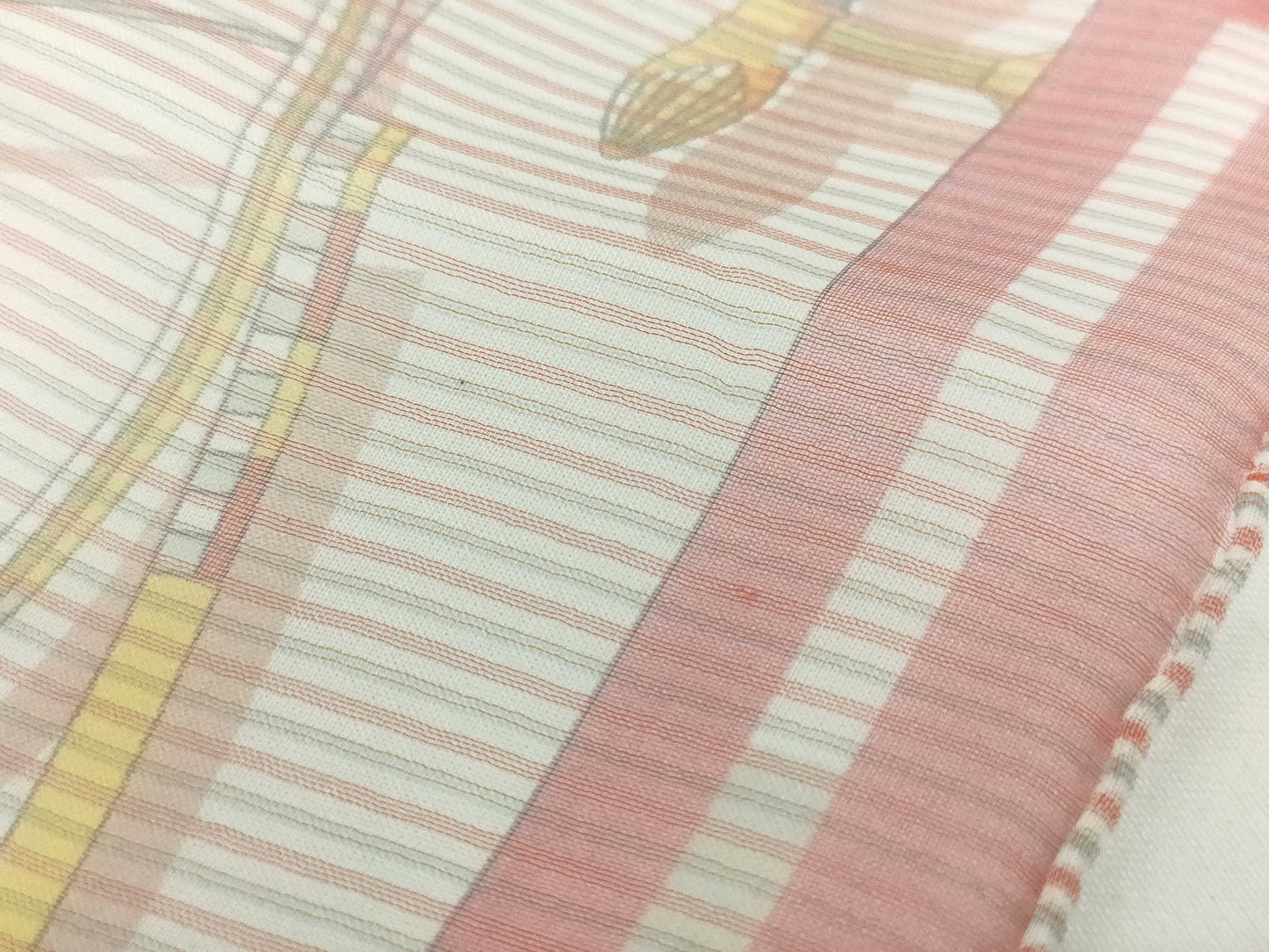 HERMES Carré VOITURES EN EQUILIBRE Silk Pink Scarf