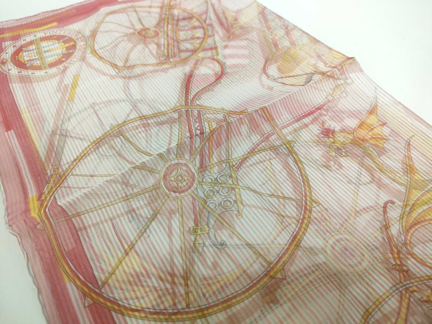 HERMES Carré VOITURES EN EQUILIBRE Silk Pink Scarf