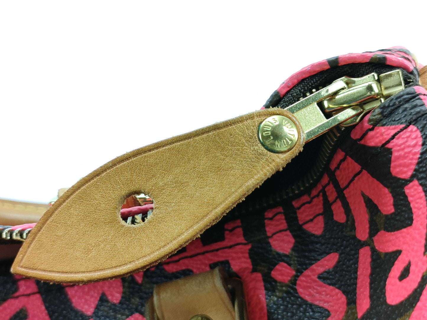 LOUIS VUITTON Graffiti Speedy 30 Boston Bag, Fuchsia and Brown, M93704 AA0039