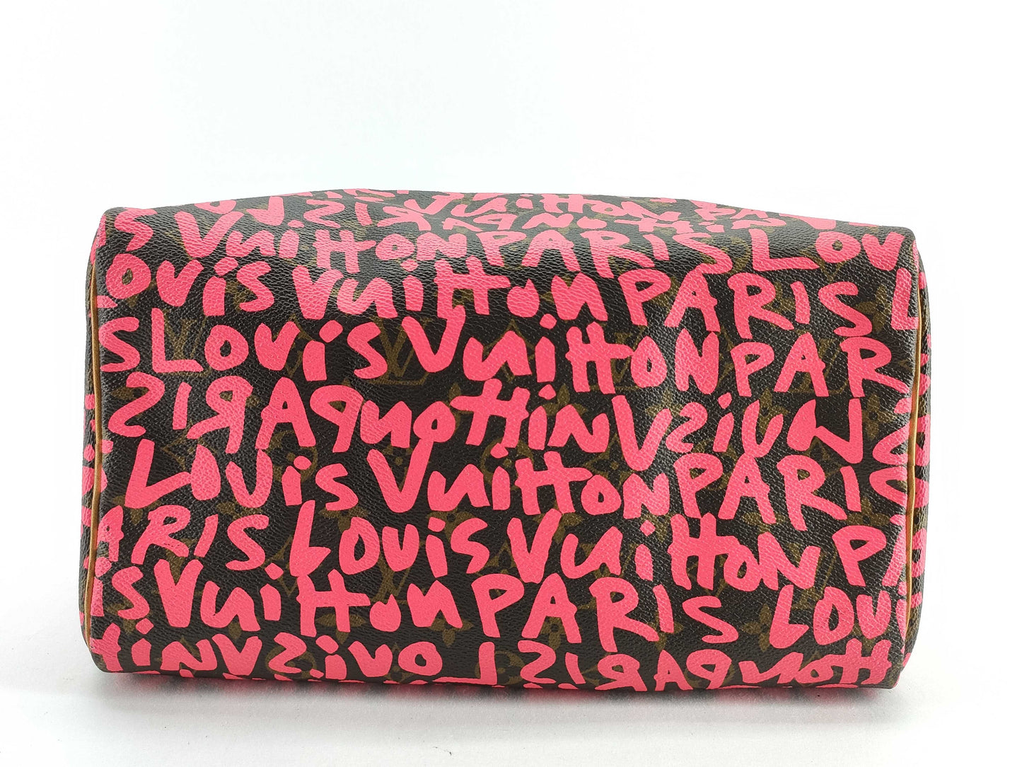 LOUIS VUITTON Graffiti Speedy 30 Boston Bag, Fuchsia and Brown, M93704 AA0039