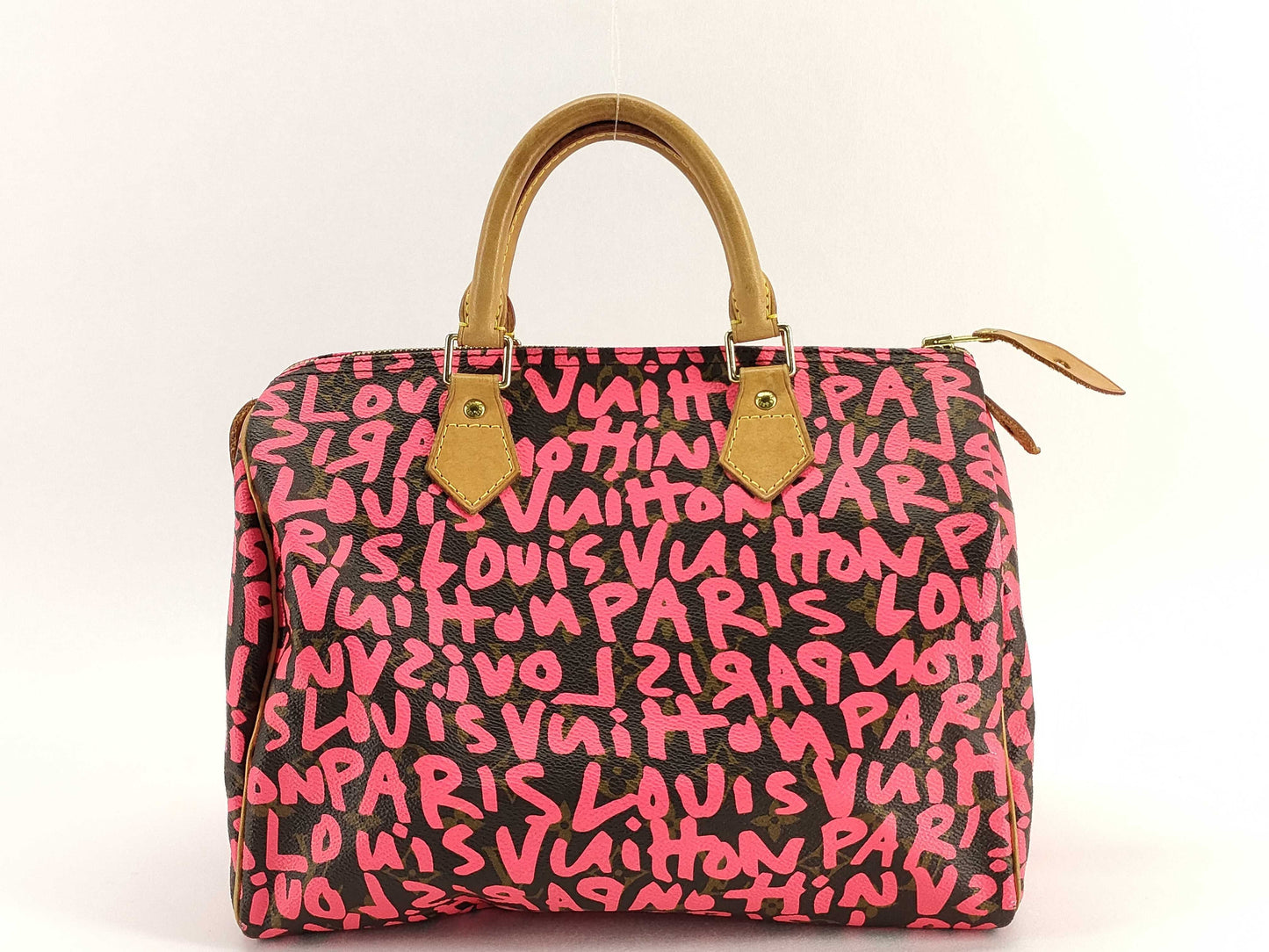 LOUIS VUITTON Graffiti Speedy 30 Boston Bag, Fuchsia and Brown, M93704 AA0039