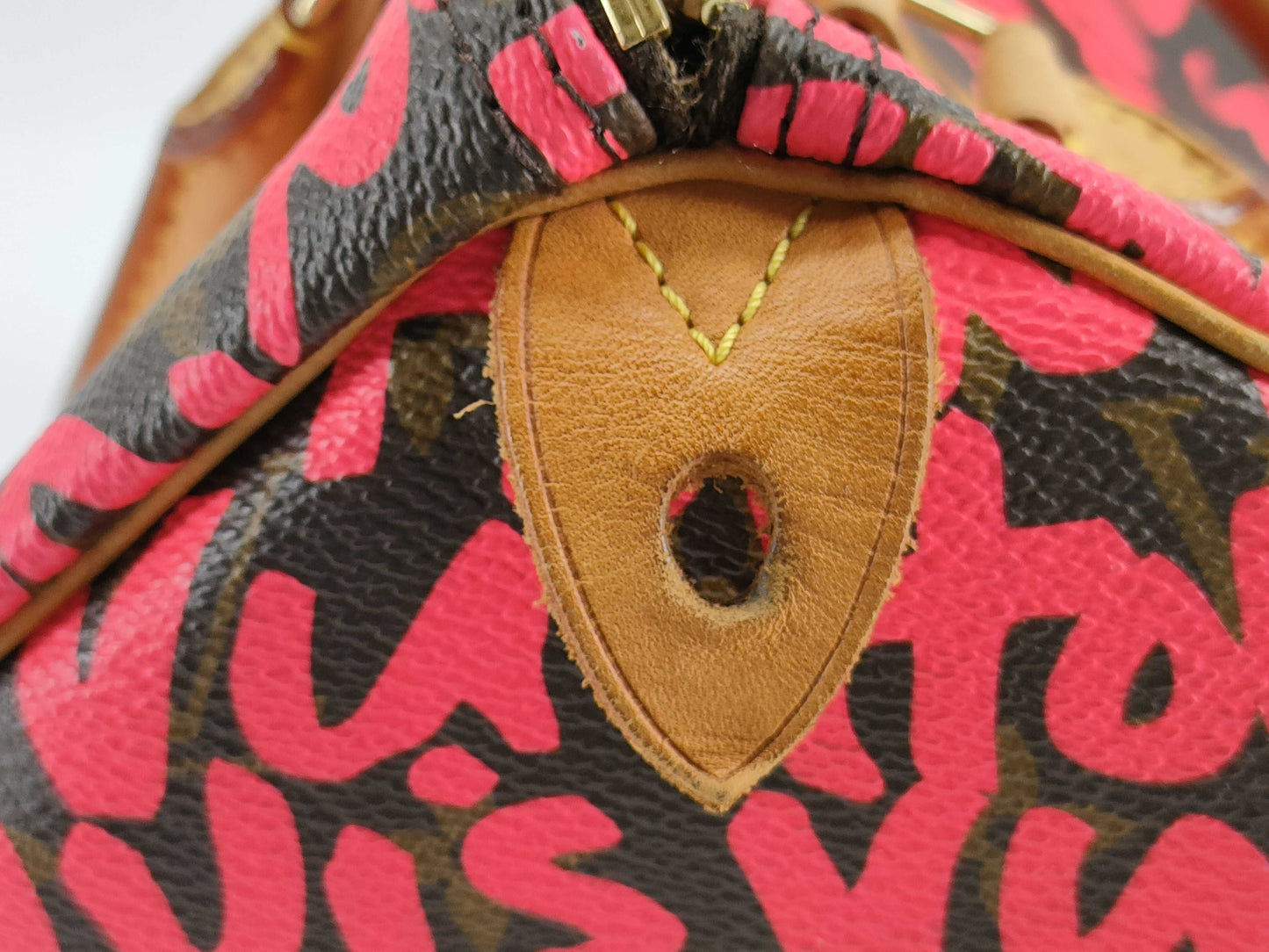 LOUIS VUITTON Graffiti Speedy 30 Boston Bag, Fuchsia and Brown, M93704 AA0039