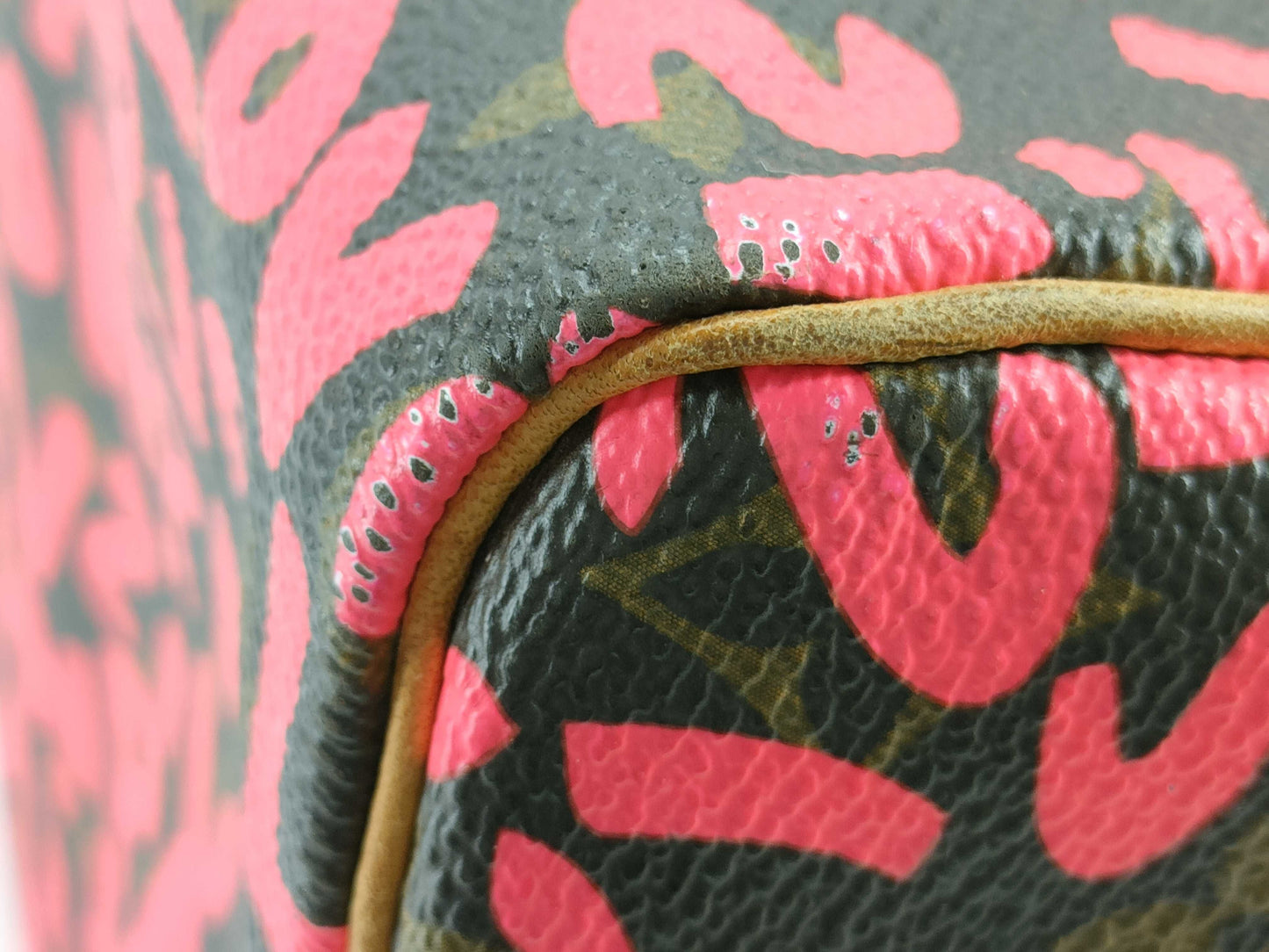 LOUIS VUITTON Graffiti Speedy 30 Boston Bag, Fuchsia and Brown, M93704 AA0039
