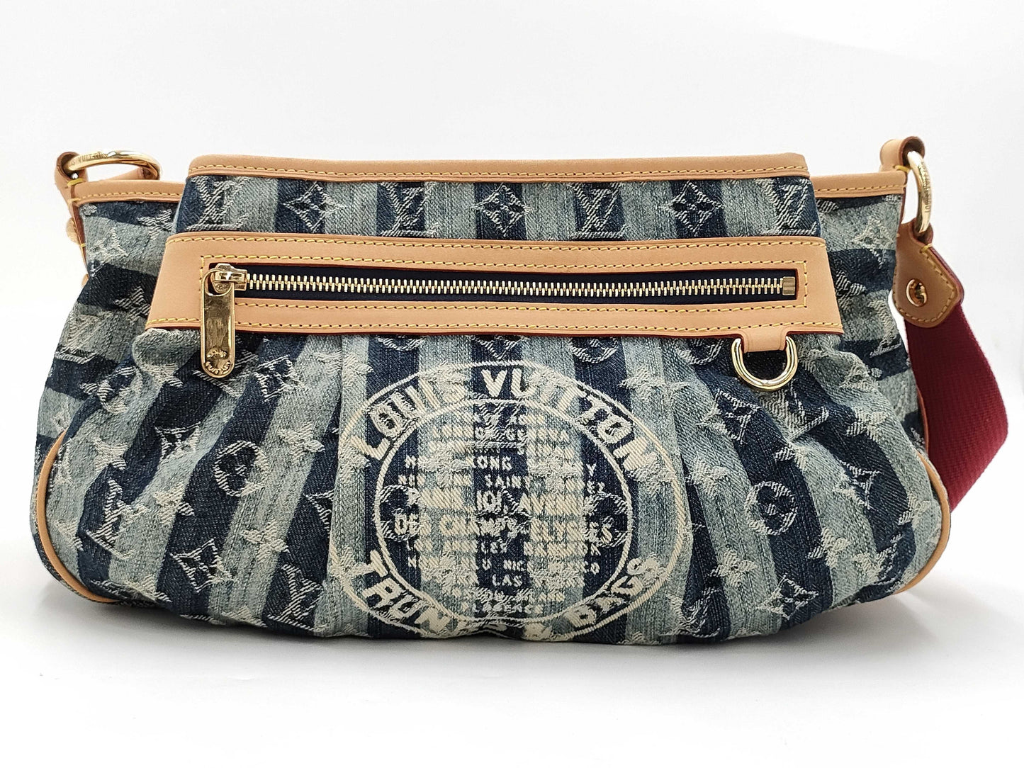 LOUIS VUITTON Monogram Denim Porte Epol Raye MM M95334 AR1016 Shoulder Bag