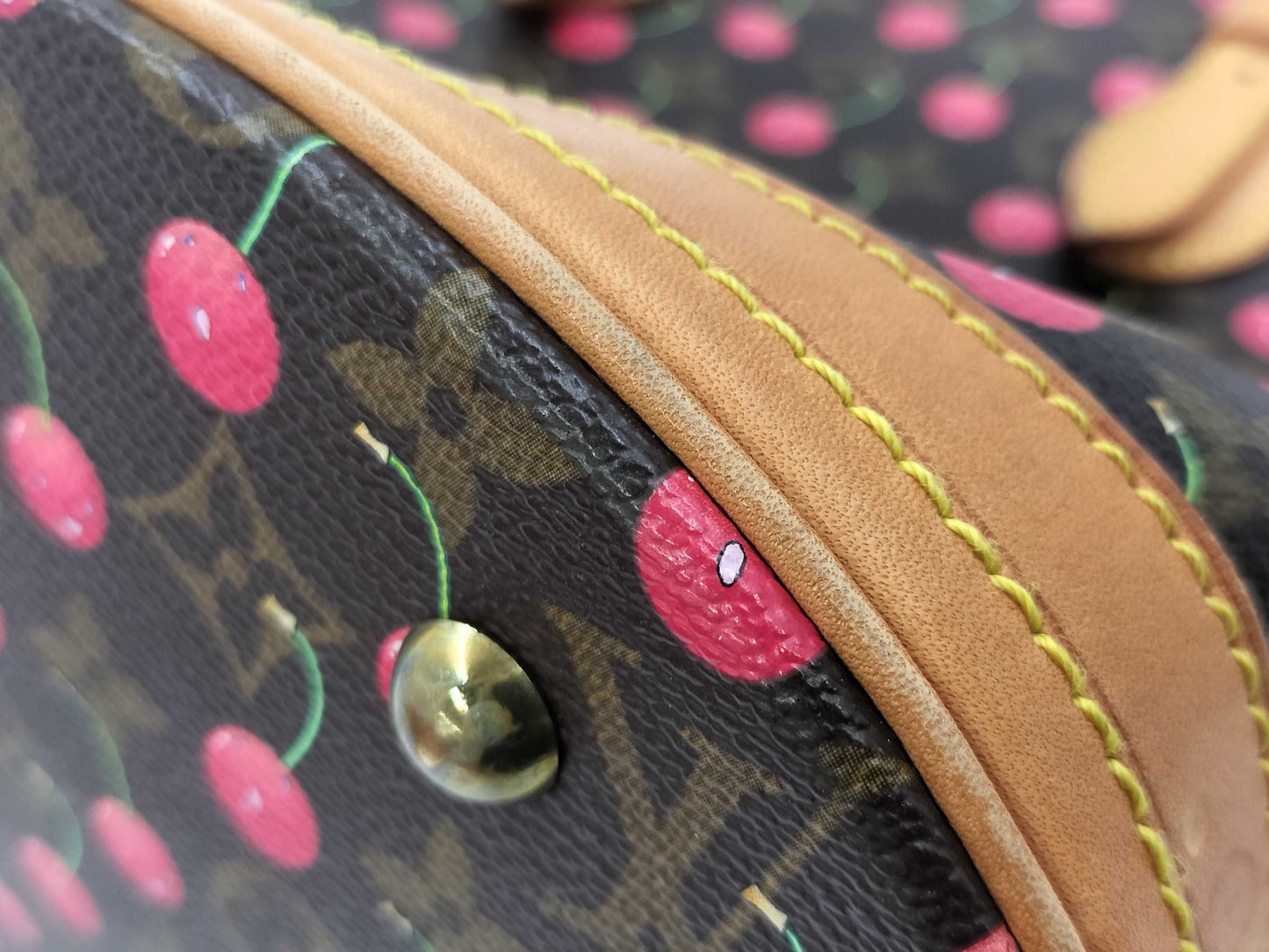LOUIS VUITTON Cherry Bucket by Takashi Murakami, PM Monogram Cherry, M95012 FL0025 Tote Bag