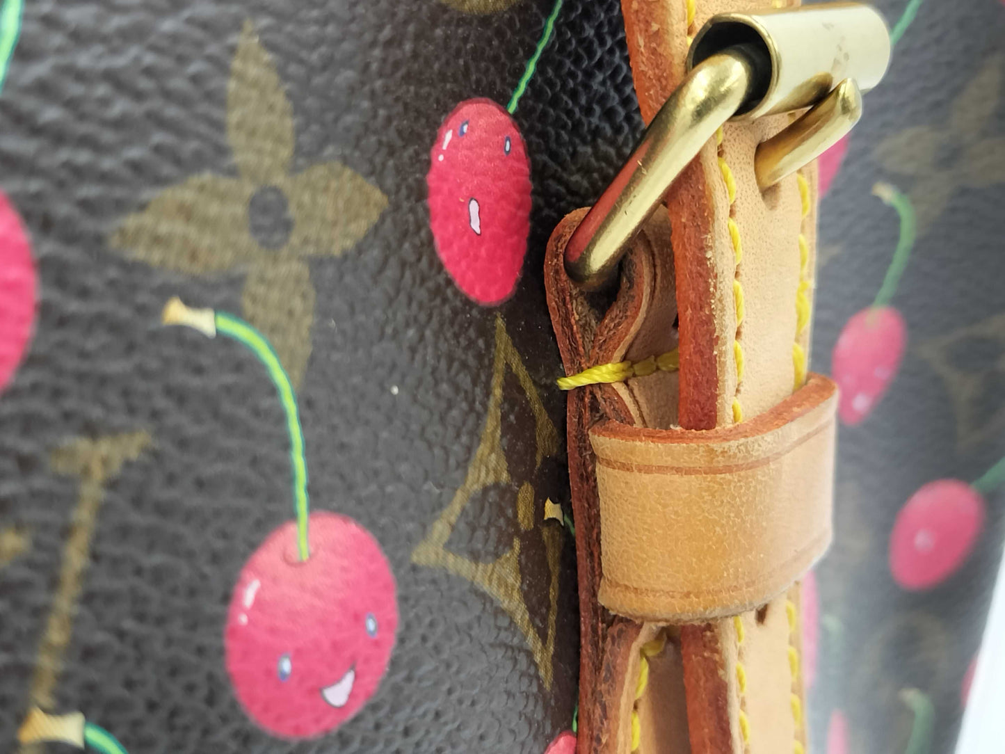 LOUIS VUITTON Cherry Bucket by Takashi Murakami, PM Monogram Cherry, M95012 FL0025 Tote Bag