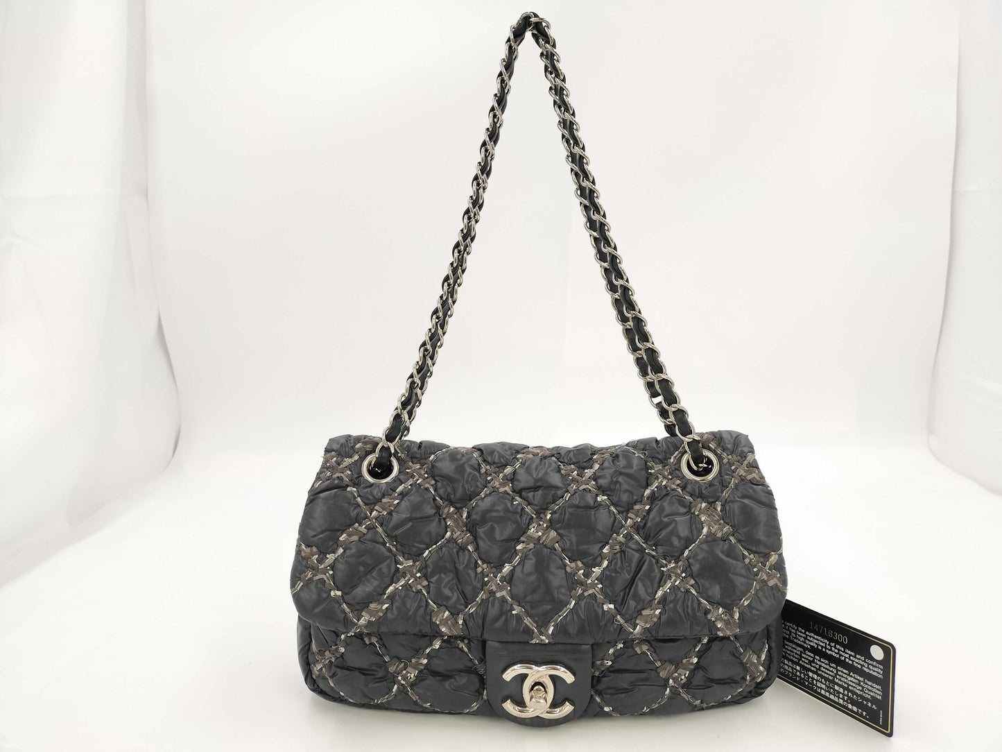 CHANEL Parisian Bubble Quilt Double Chain Shoulder Bag No. 14