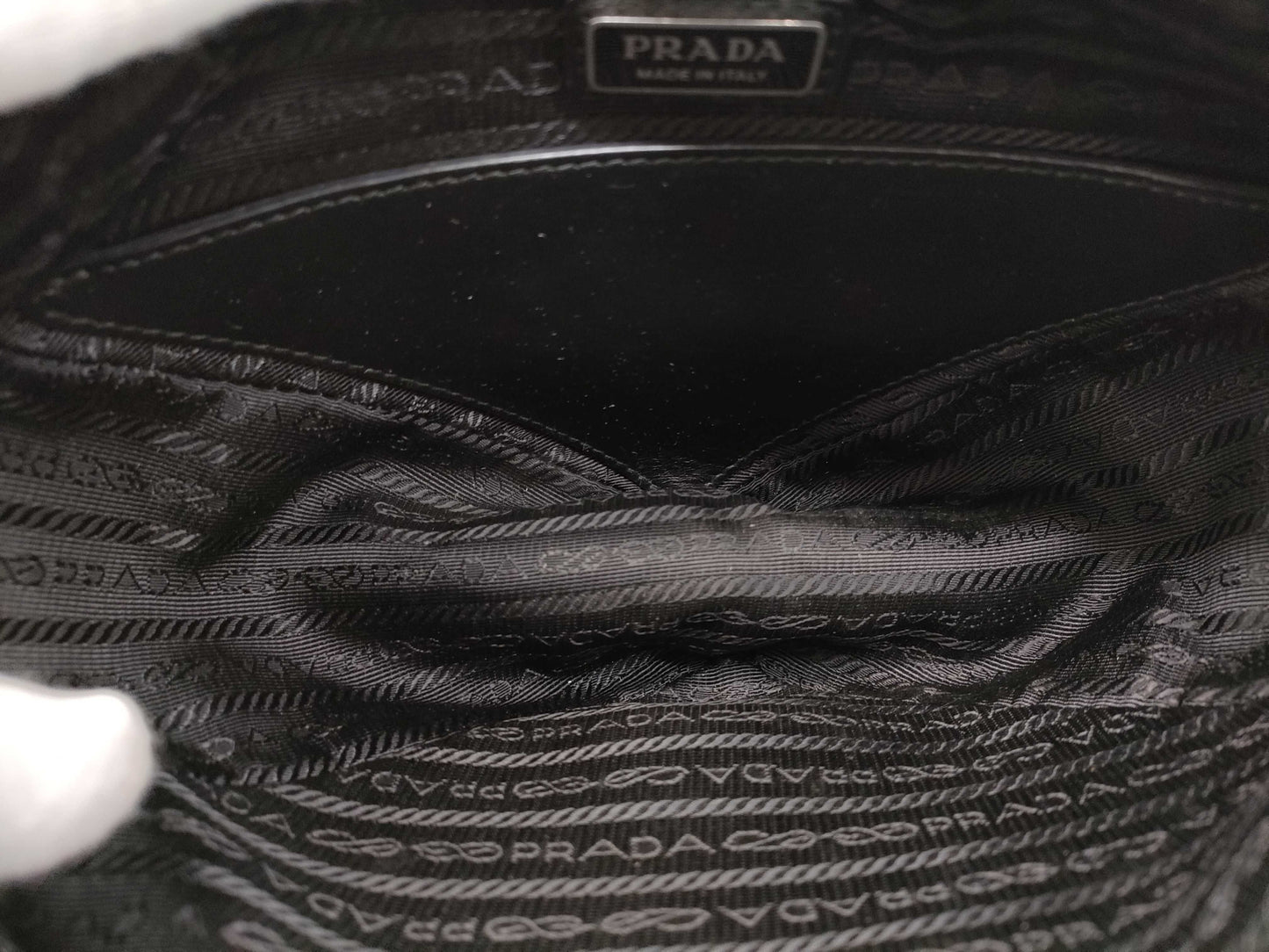 PRADA Prada Shoulder Bag Leather Black IC Shoulder Bag