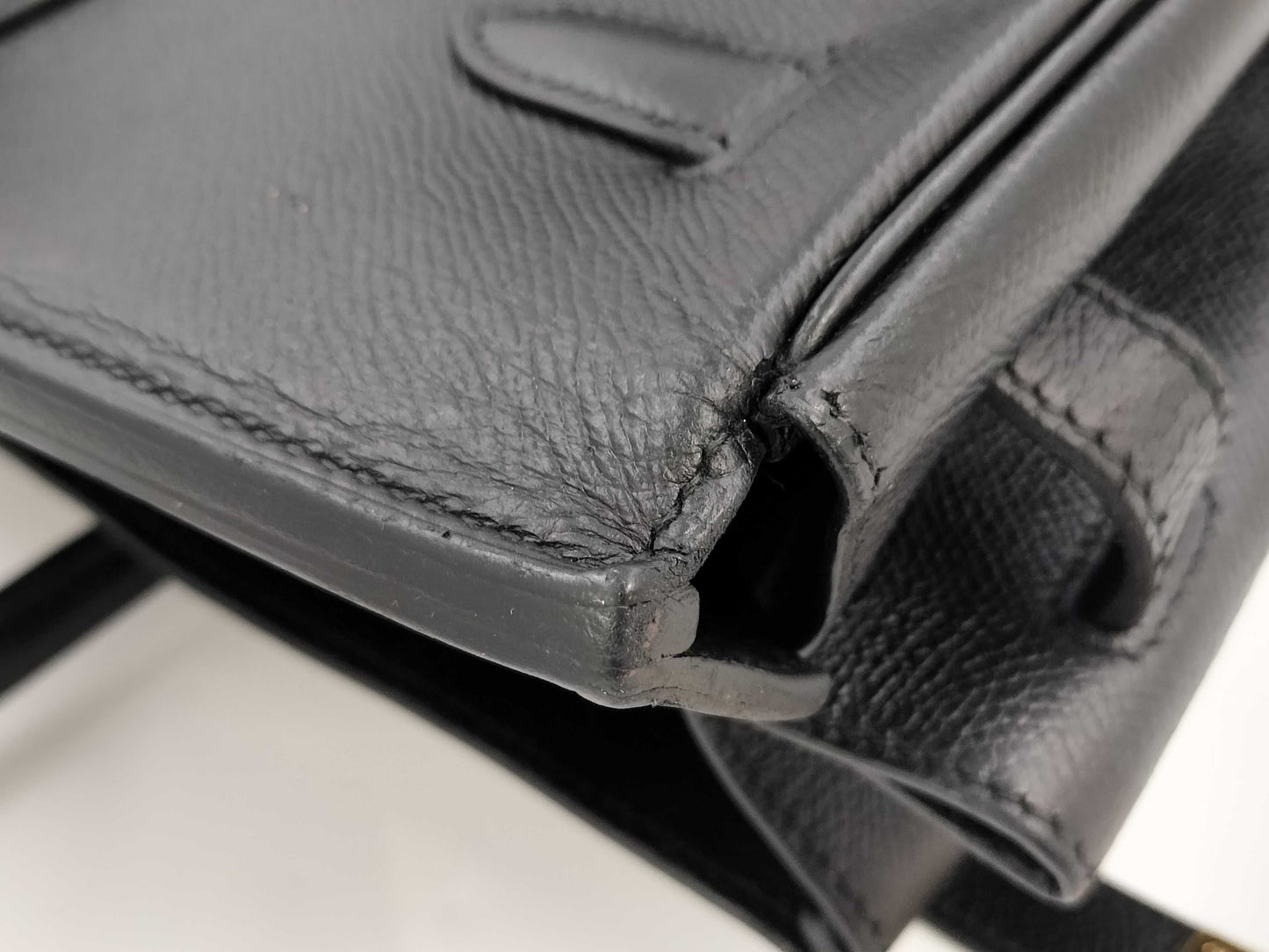 HERMES Birkin 40 Couchvel Black Handbag with 〇X Stamp