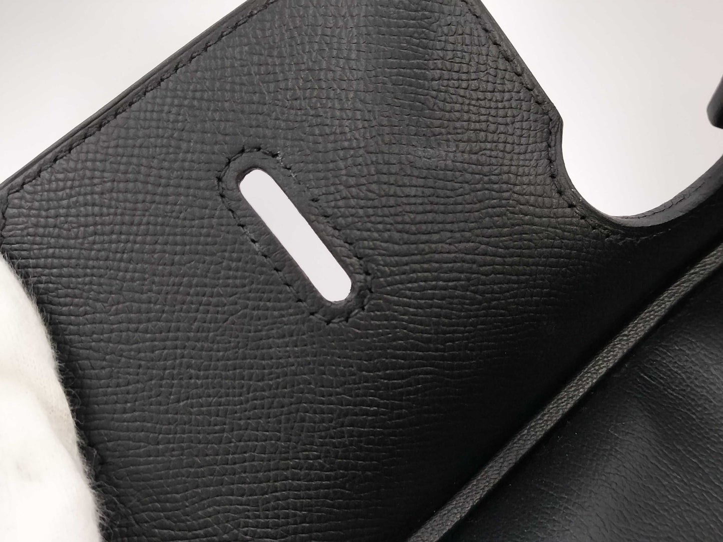 HERMES Birkin 40 Couchvel Black Handbag with 〇X Stamp